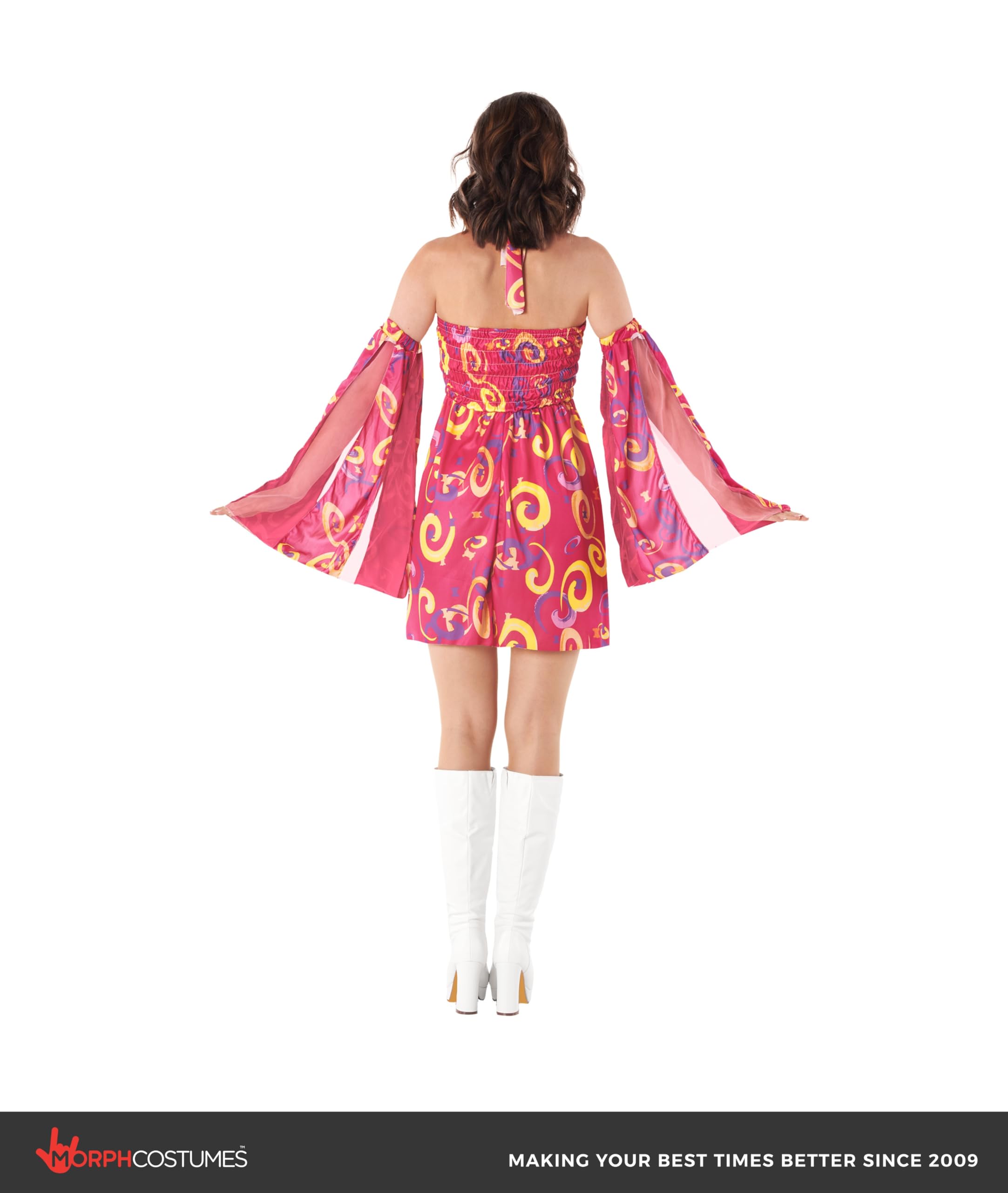 fun shack 70s Fancy Dress Women, Hippy Fancy Dress for Women, Womens Hippie Costume, Gogo Girl Costume Women - Image 4