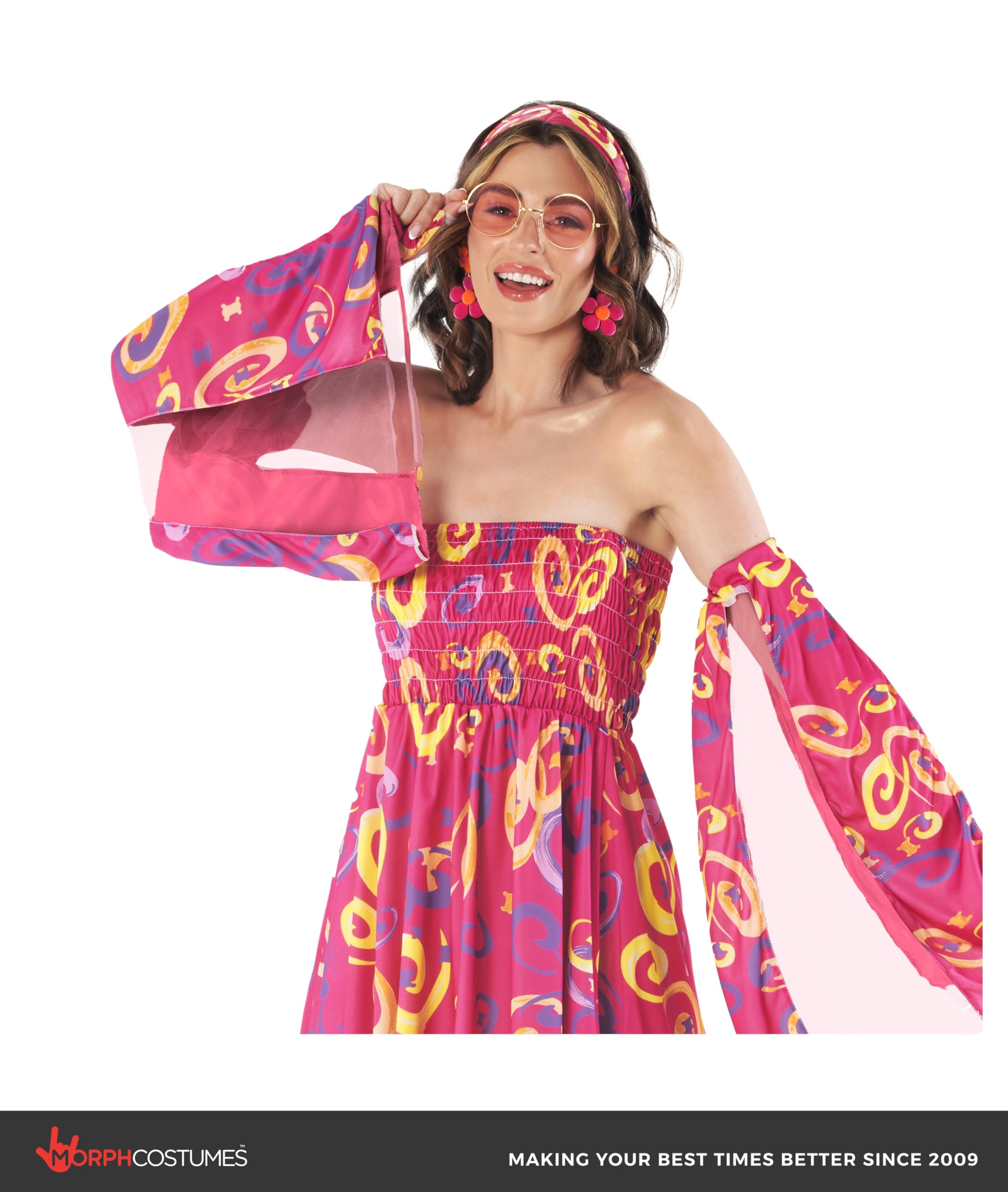 fun shack 70s Fancy Dress Women, Hippy Fancy Dress for Women, Womens Hippie Costume, Gogo Girl Costume Women - Image 5