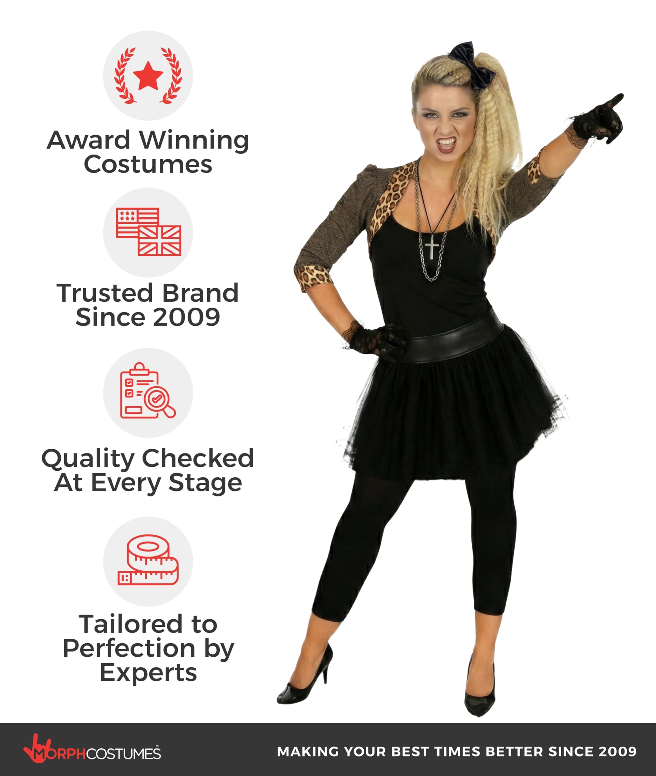 fun shack 80s Pop Star Costumes for Women, Vintage Pop Star Outfit 80s, Halloween Costume for Women - Image 5