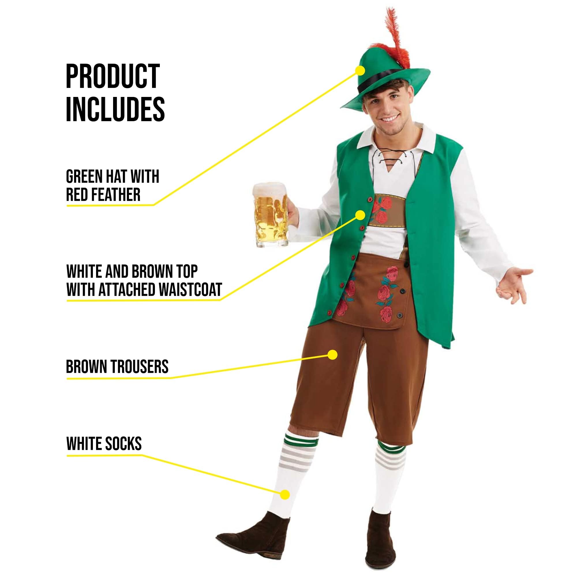 fun shack Bavarian Lederhosen Men Costume, German Oktoberfest Costume Men, Octoberfest Costume Men - Image 3