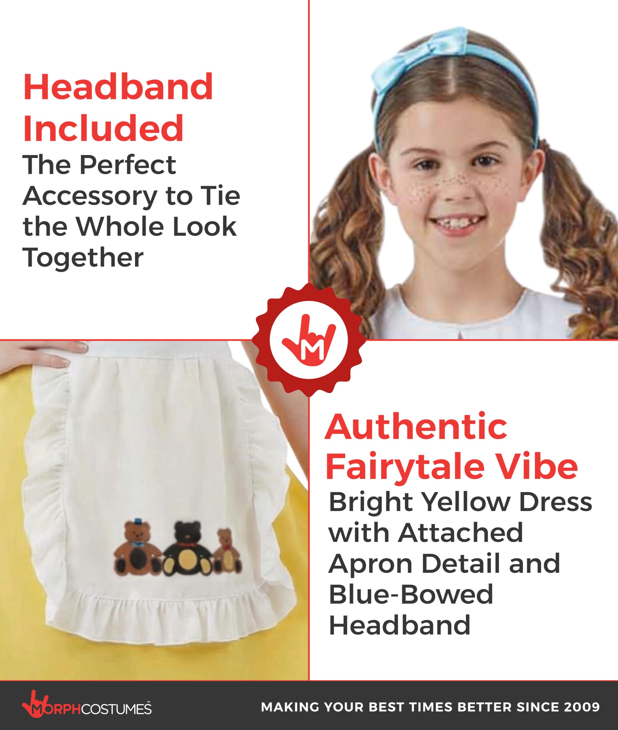 fun shack Goldilocks Costume for Girls, Goldilocks and the Three Bears Costume Kids, Book Characters Costumes for Kids, Small - Image 3