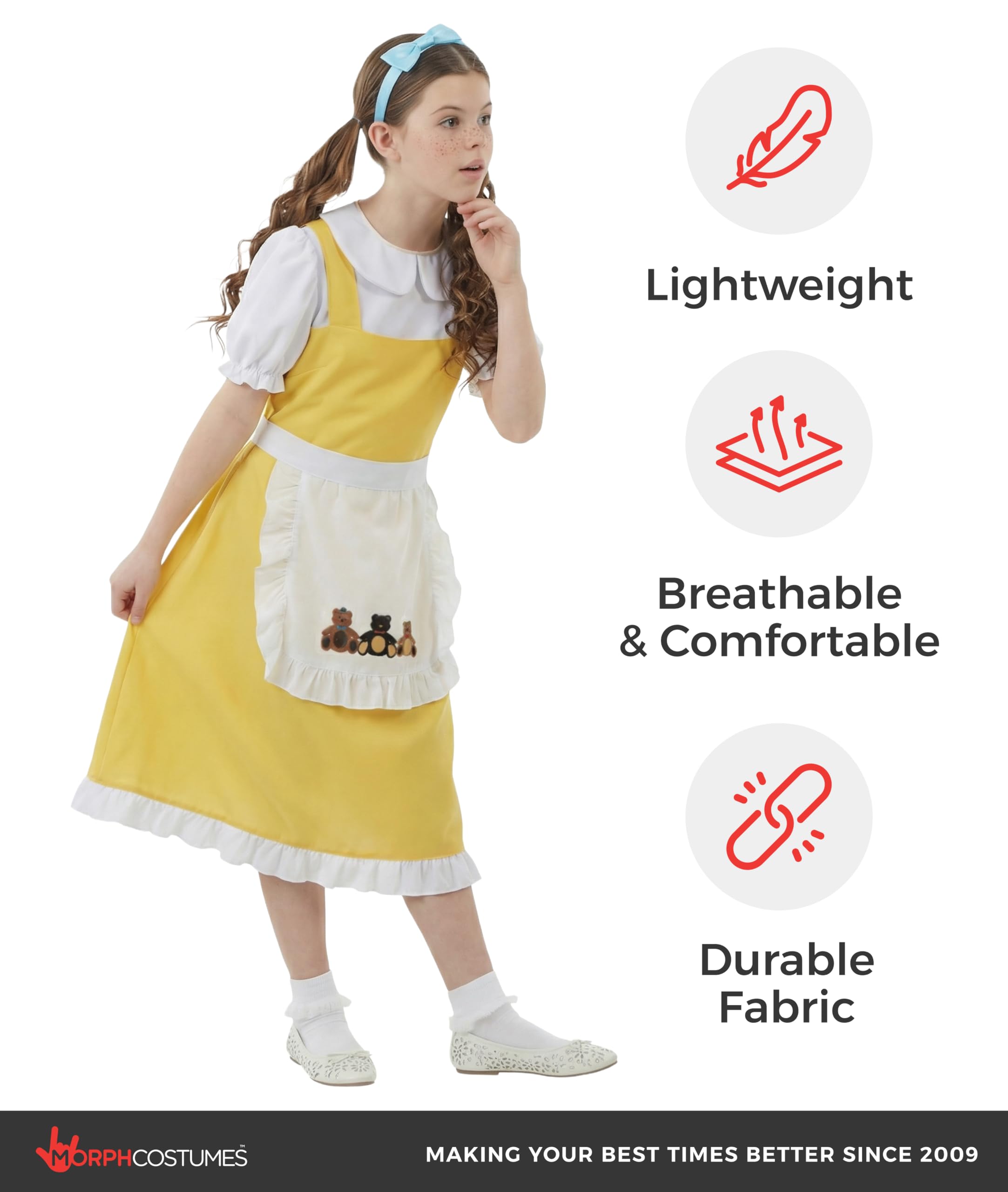 fun shack Goldilocks Costume for Girls, Goldilocks and the Three Bears Costume Kids, Book Characters Costumes for Kids, Small - Image 4