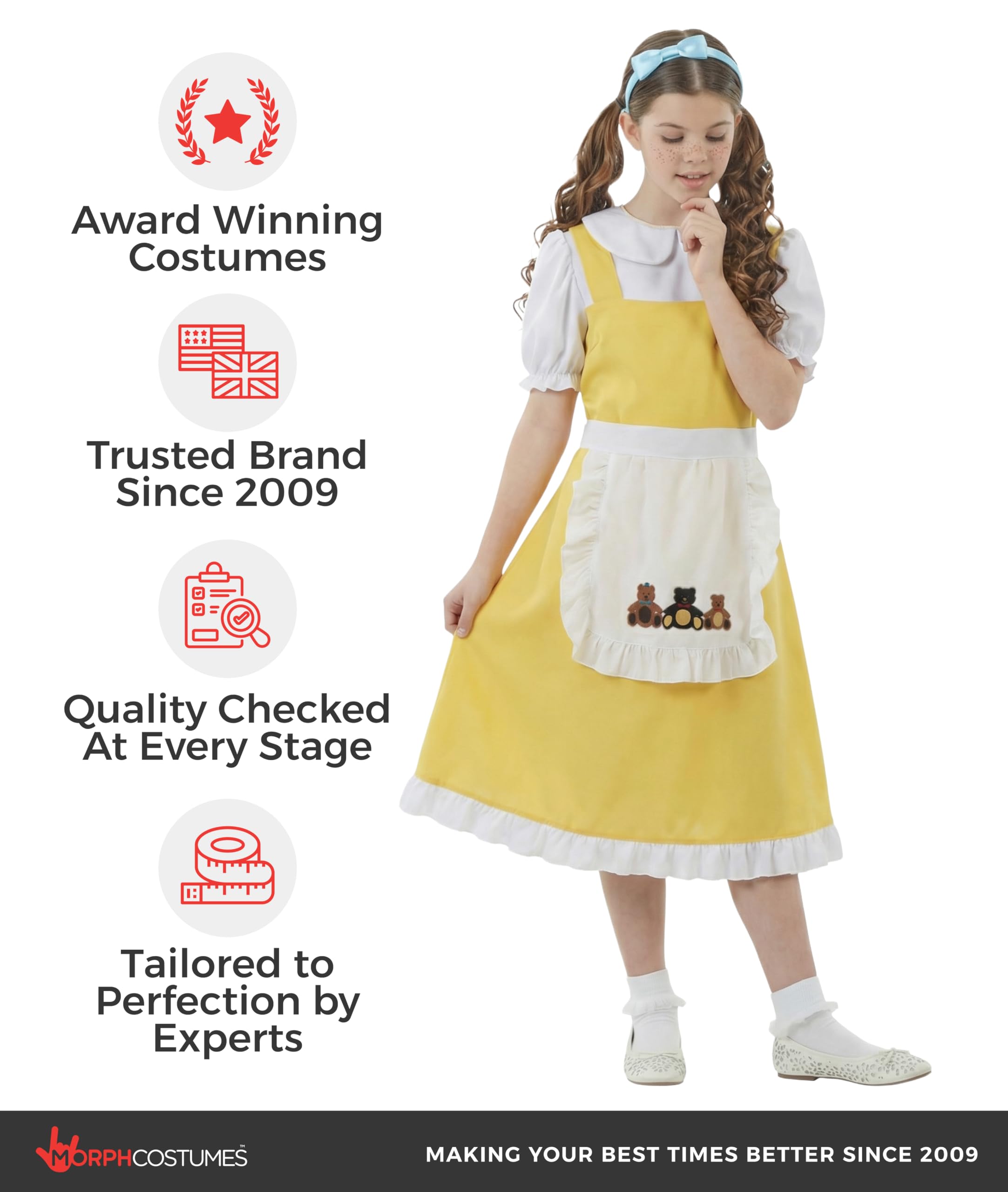 fun shack Goldilocks Costume for Girls, Goldilocks and the Three Bears Costume Kids, Book Characters Costumes for Kids, Small - Image 5