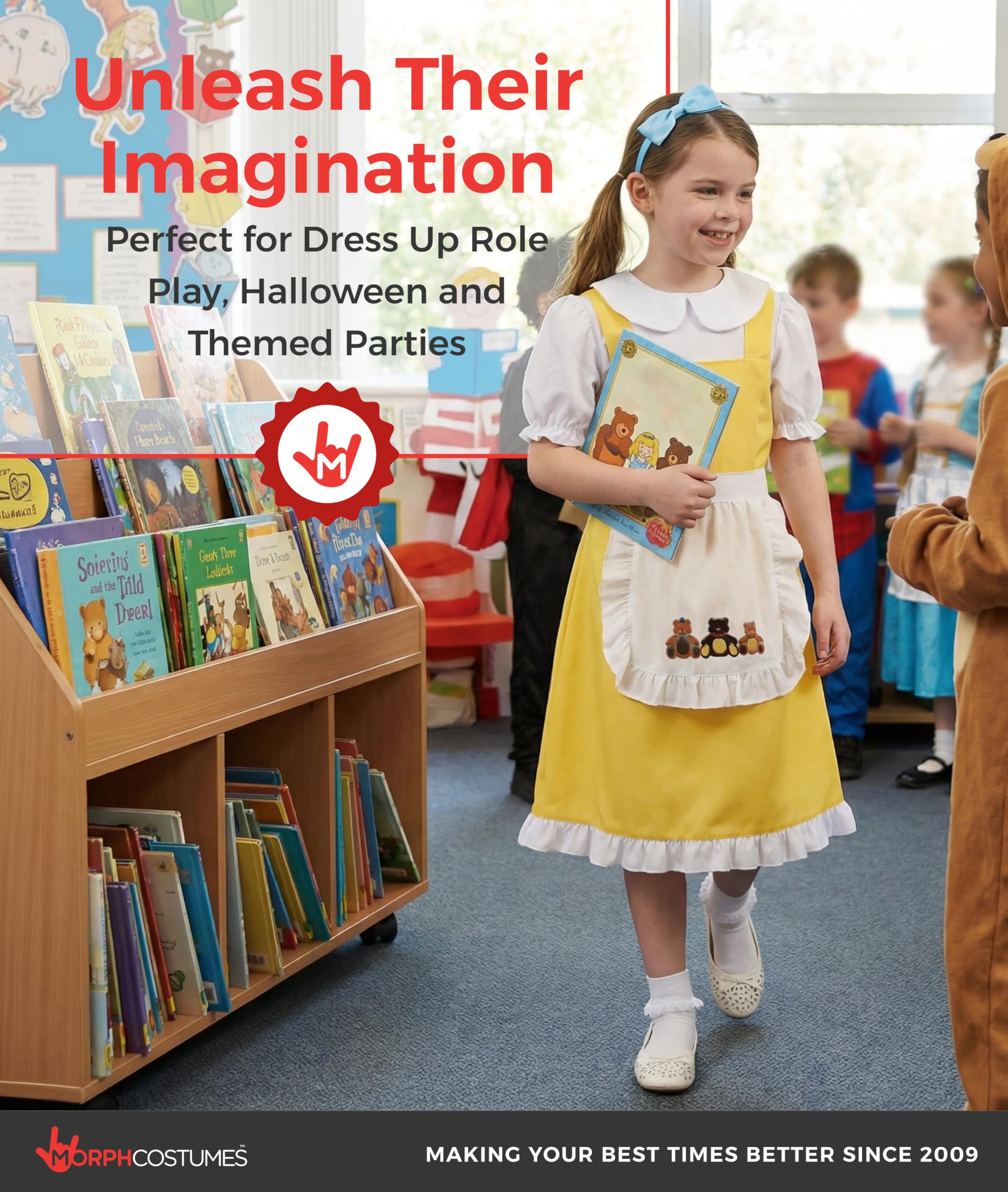 fun shack Goldilocks Costume for Girls, Goldilocks and the Three Bears Costume Kids, Book Characters Costumes for Kids, Small - Image 6