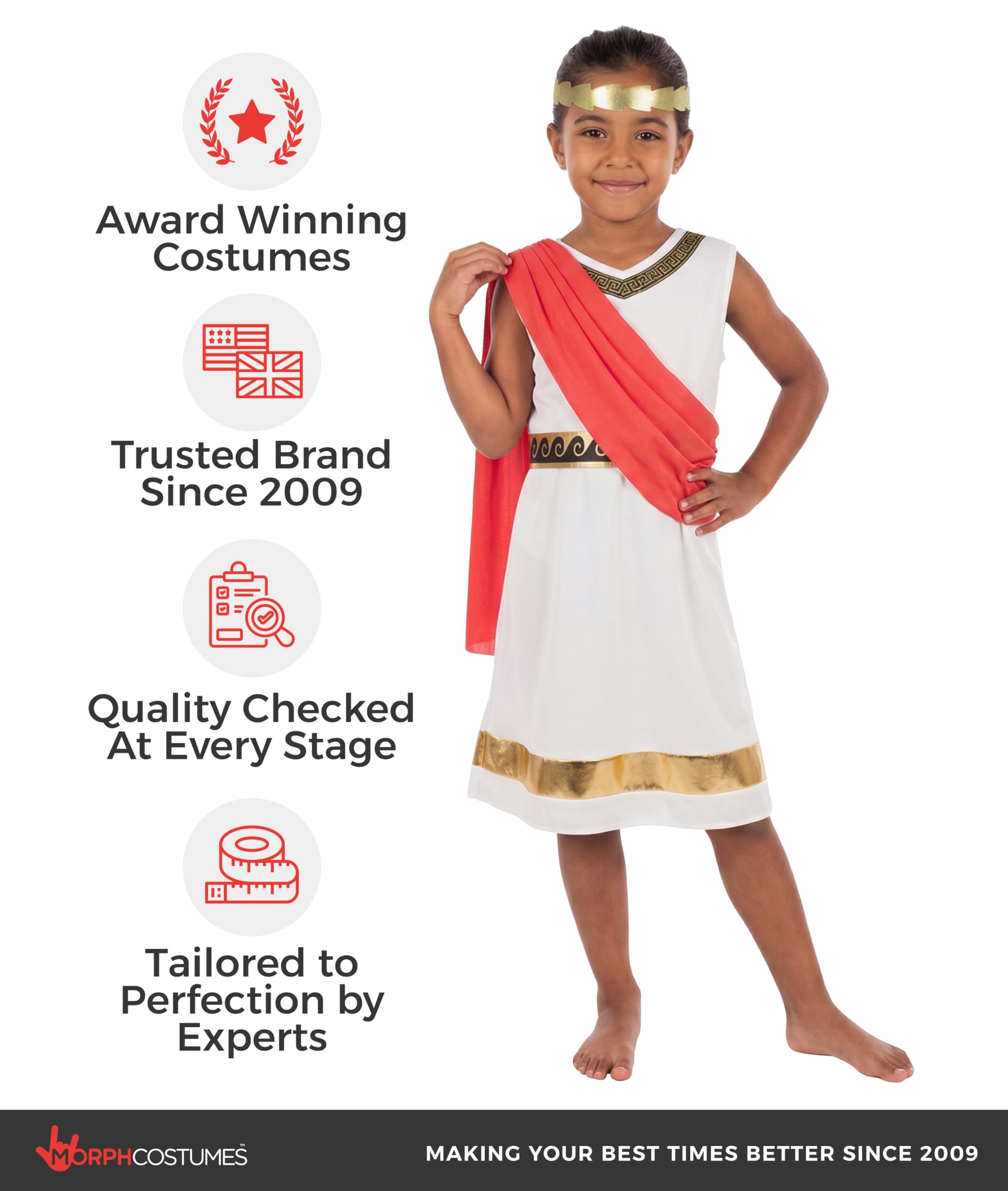 fun shack Kids Greek Goddess Costume for Girls, Athena Costume for Kids, Girls Goddess Outfit, Mythical Dress, Small - Image 5