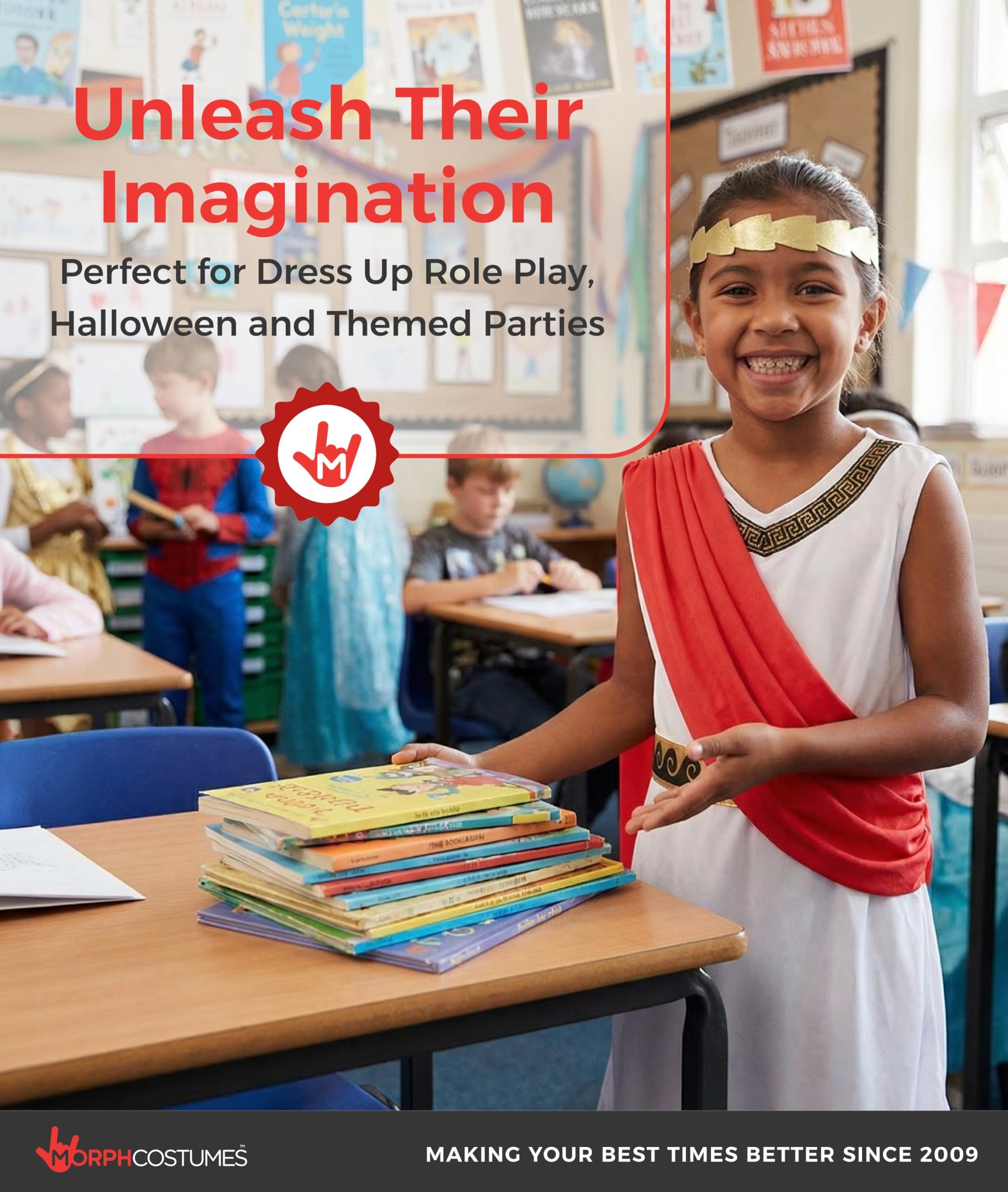 fun shack Kids Greek Goddess Costume for Girls, Athena Costume for Kids, Girls Goddess Outfit, Mythical Dress, Small - Image 6