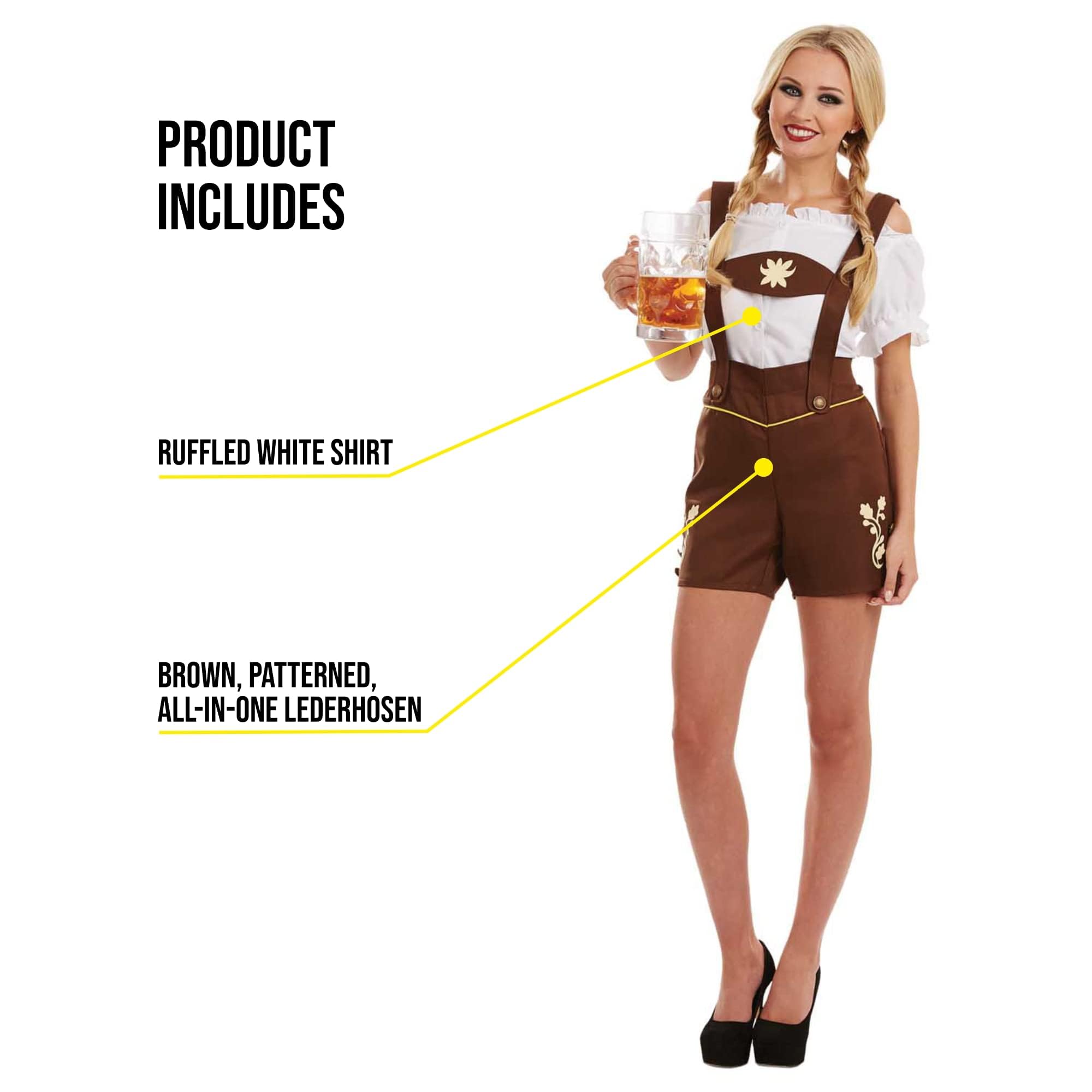 fun shack Lederhosen Women Oktoberfest Outfit Bavarian Costume Women's Lederhosen Ensemble for Festivals and Celebrations - Image 3
