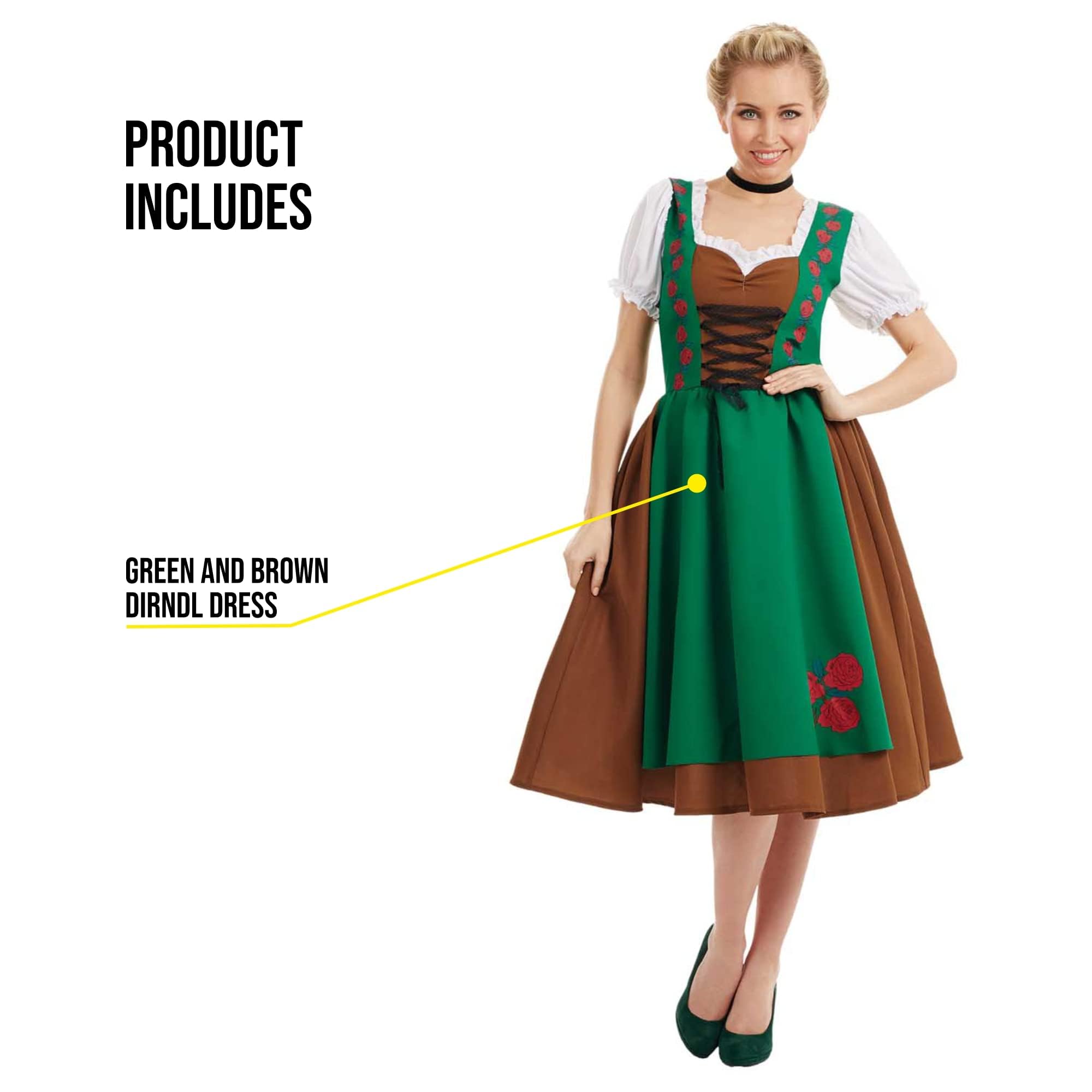 Fun Shack Oktoberfest Costumes Women, Dirndl Oktoberfest Outfits Women, October Festival Costume for Women, Lederhosen Women - Image 3