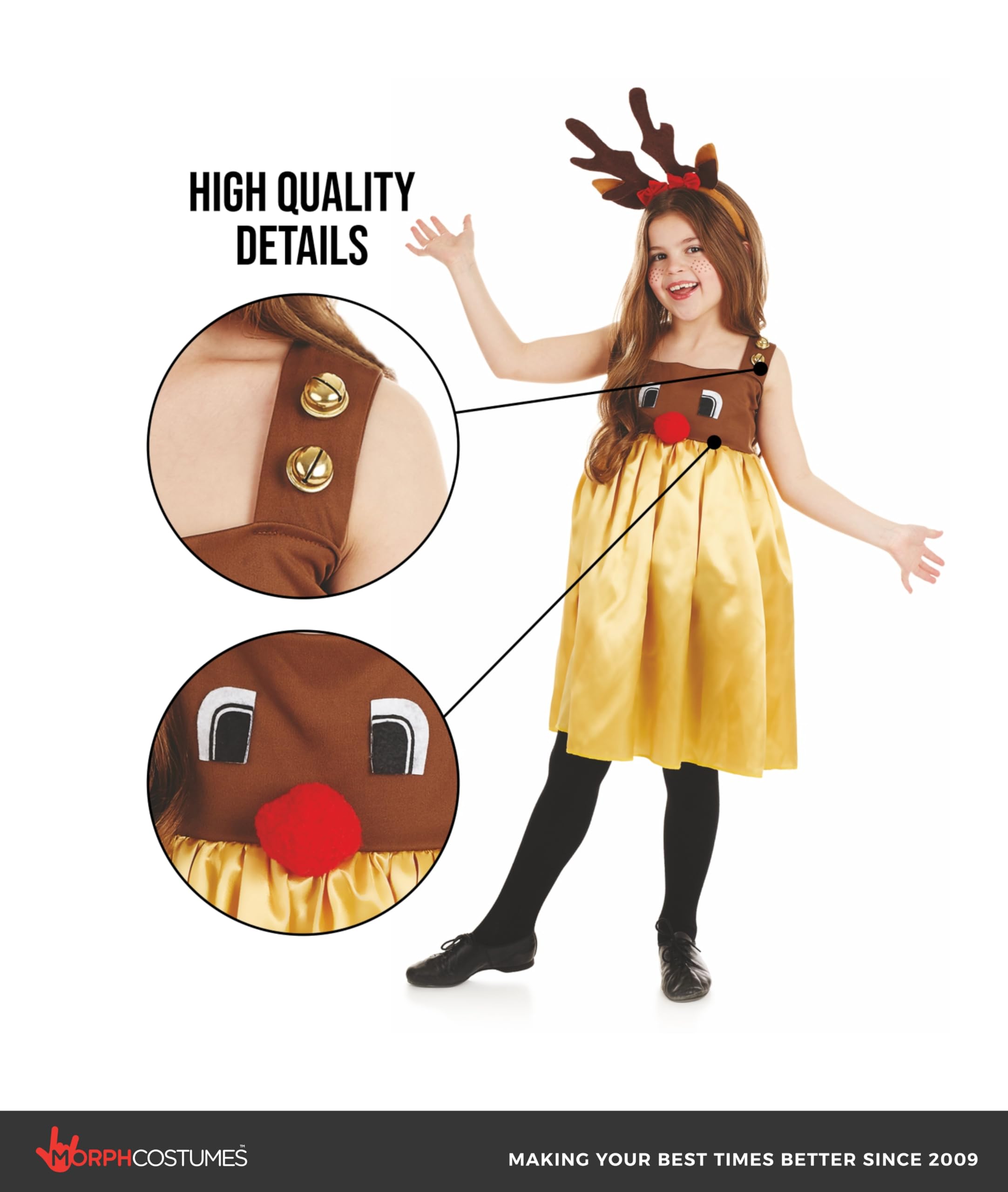 fun shack Reindeer Costume Girls, Reindeer Costume for Kids, Christmas Costumes for Kids - Medium - Image 3