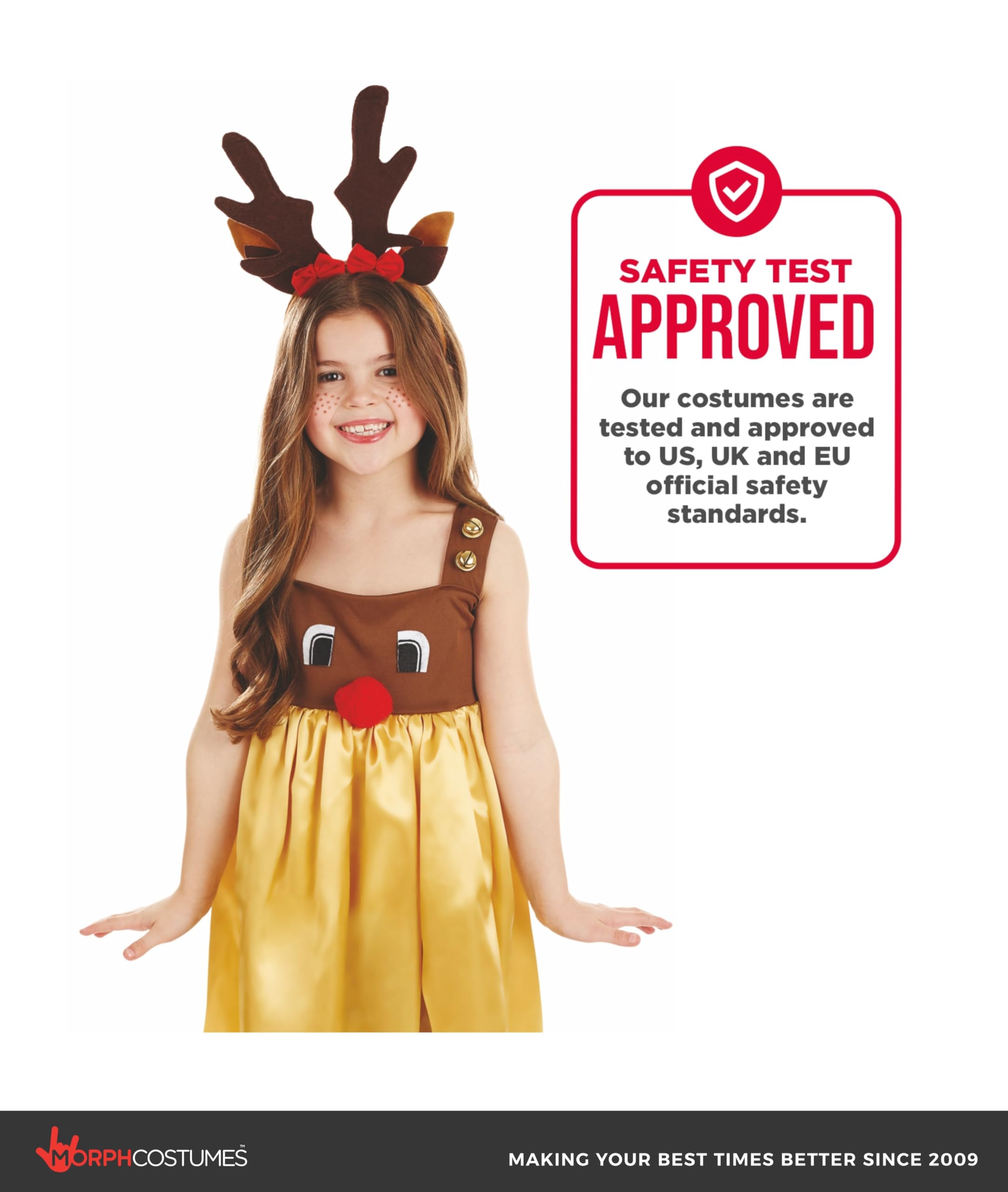 fun shack Reindeer Costume Girls, Reindeer Costume for Kids, Christmas Costumes for Kids - Medium - Image 4