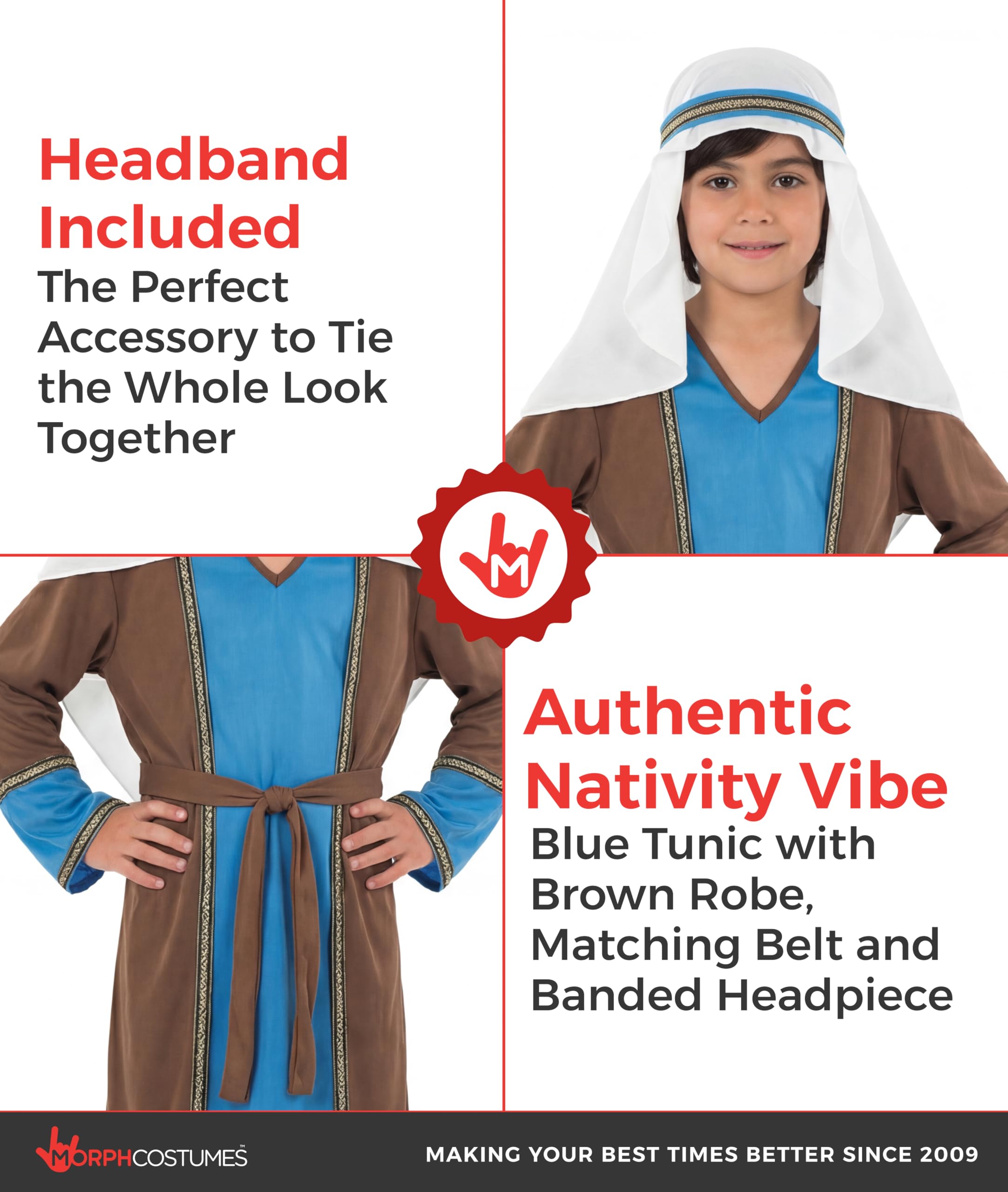 fun shack St Joseph Costume for Kids, Boys Shepherd Costume, Christmas Costumes for Kids, Boys Nativity Costumes - Image 3