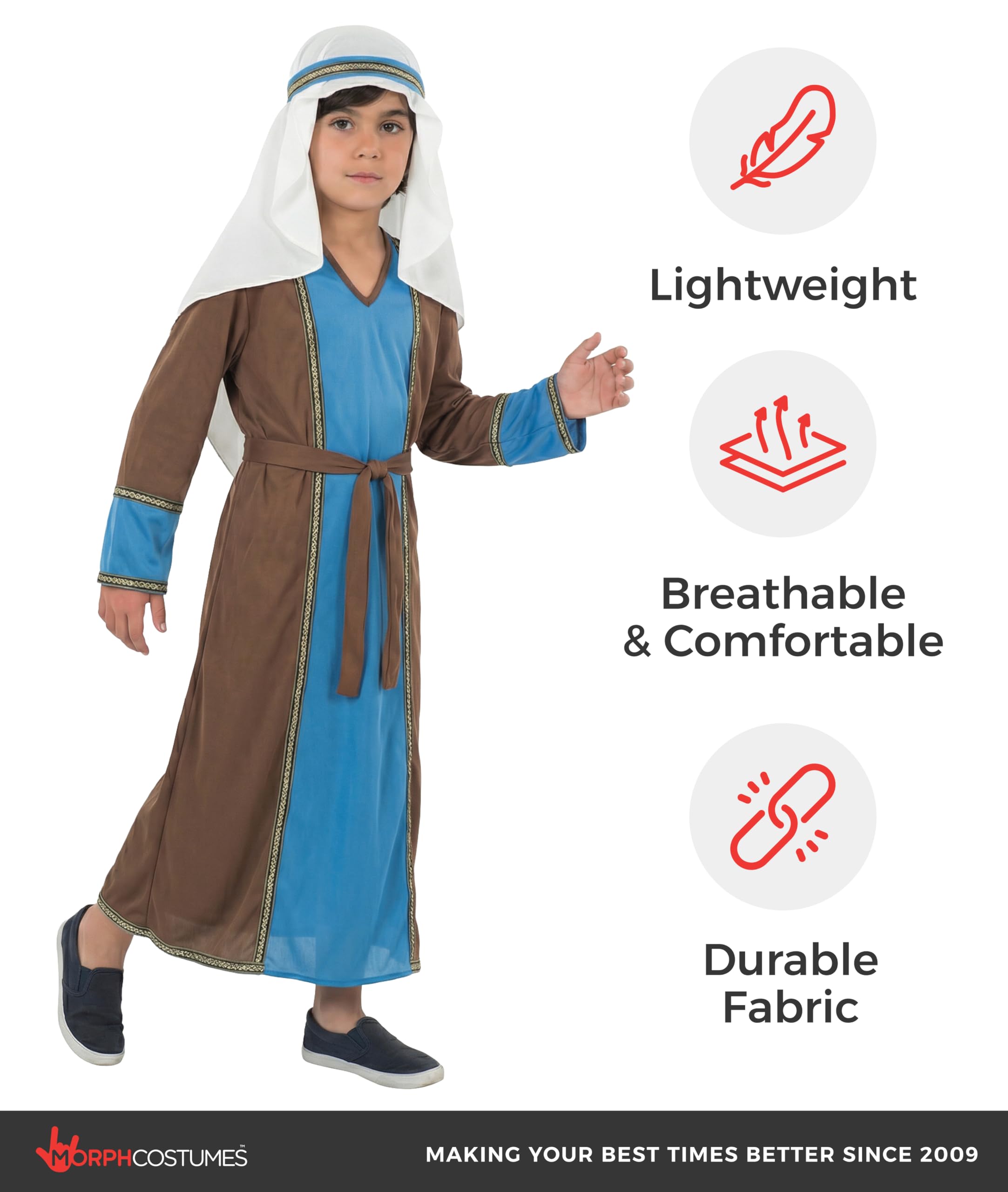 fun shack St Joseph Costume for Kids, Boys Shepherd Costume, Christmas Costumes for Kids, Boys Nativity Costumes - Image 4