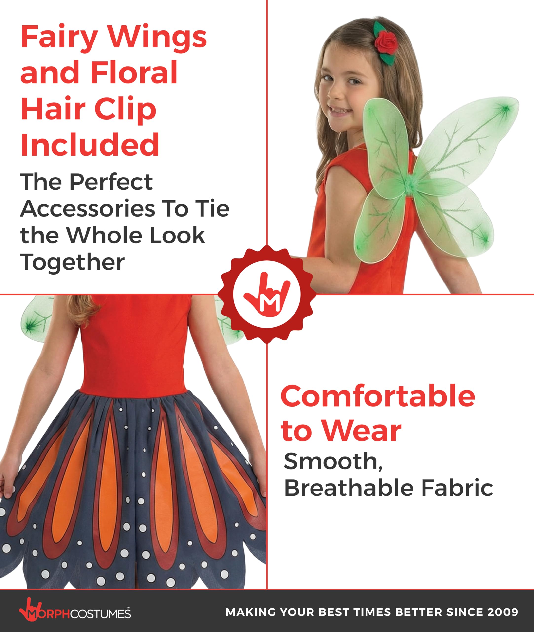 fun shack Woodland Fairy Costume Kids Forest Fairy Costume Childrens World Book Day Costumes for Girls - Image 3