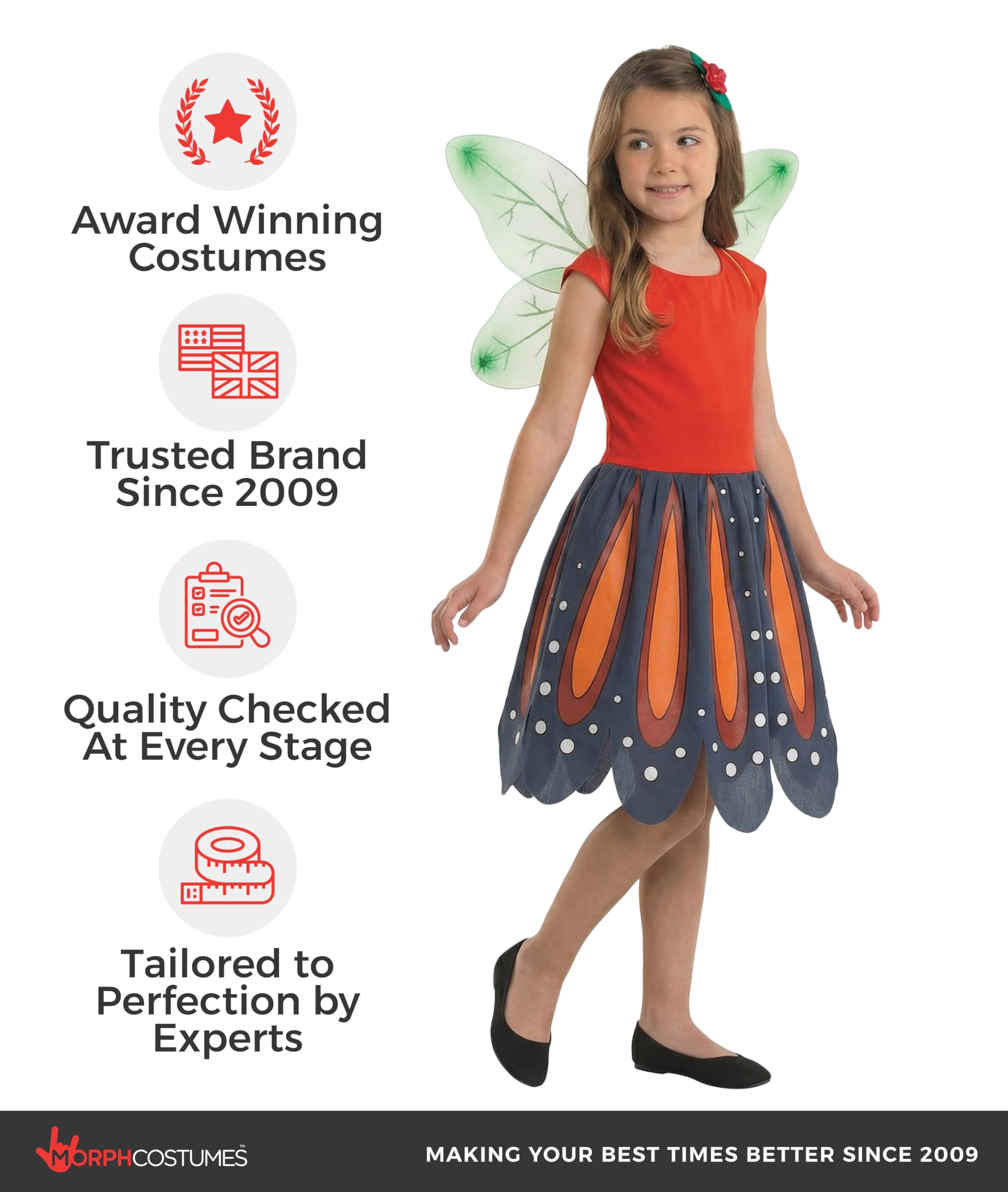 fun shack Woodland Fairy Costume Kids Forest Fairy Costume Childrens World Book Day Costumes for Girls - Image 5