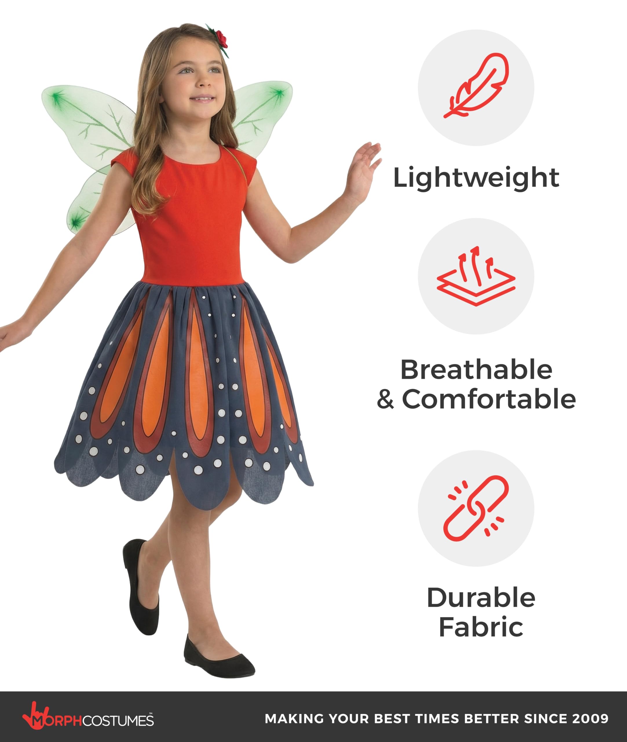 fun shack Woodland Fairy Costume Kids Forest Fairy Costume Childrens World Book Day Costumes for Girls - Image 7