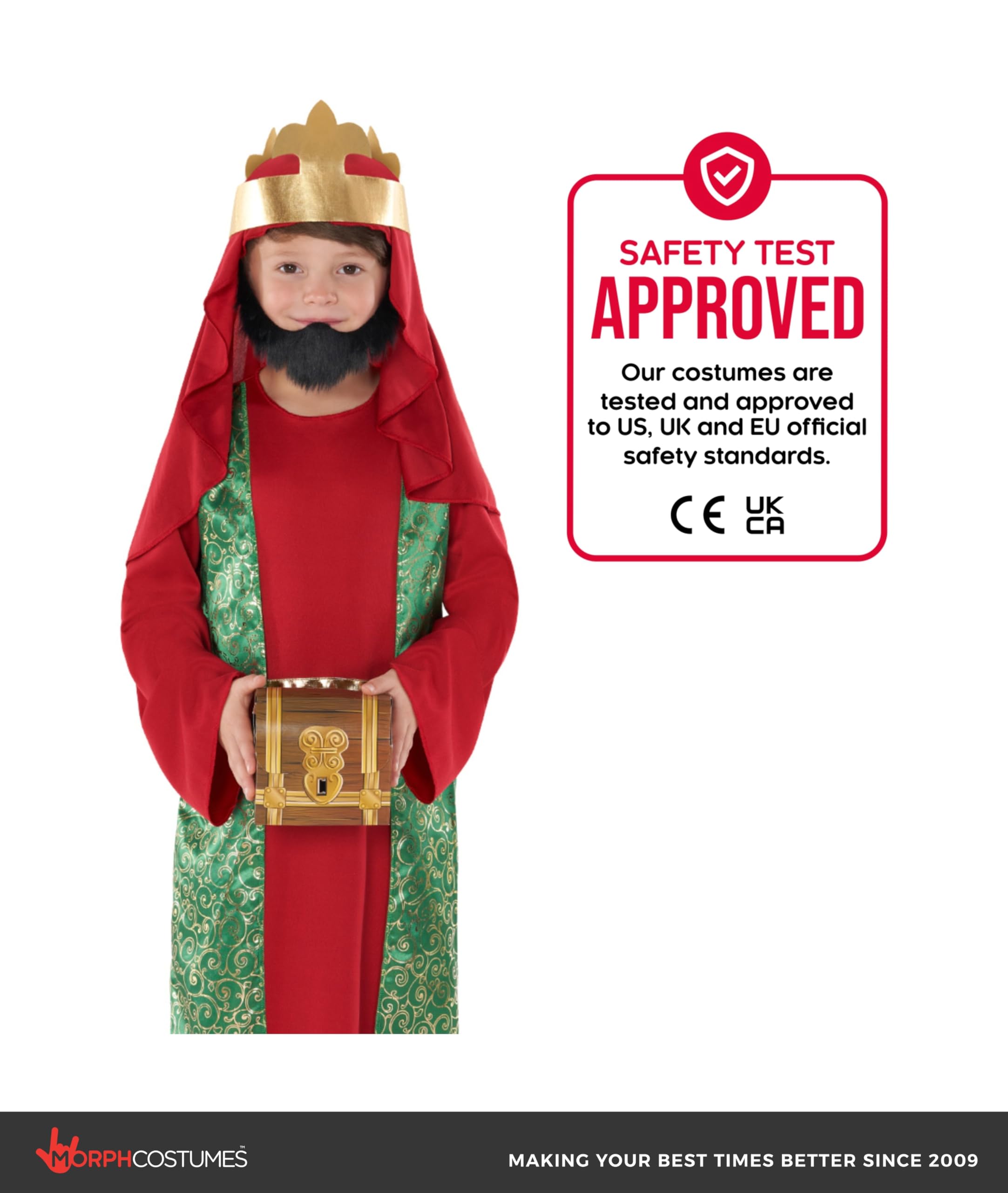 Morph 3 Wise Men Costume Kids, Biblical Nativity Costume, Catholic Saint Outfit, Three Kings Dress Up - Image 4