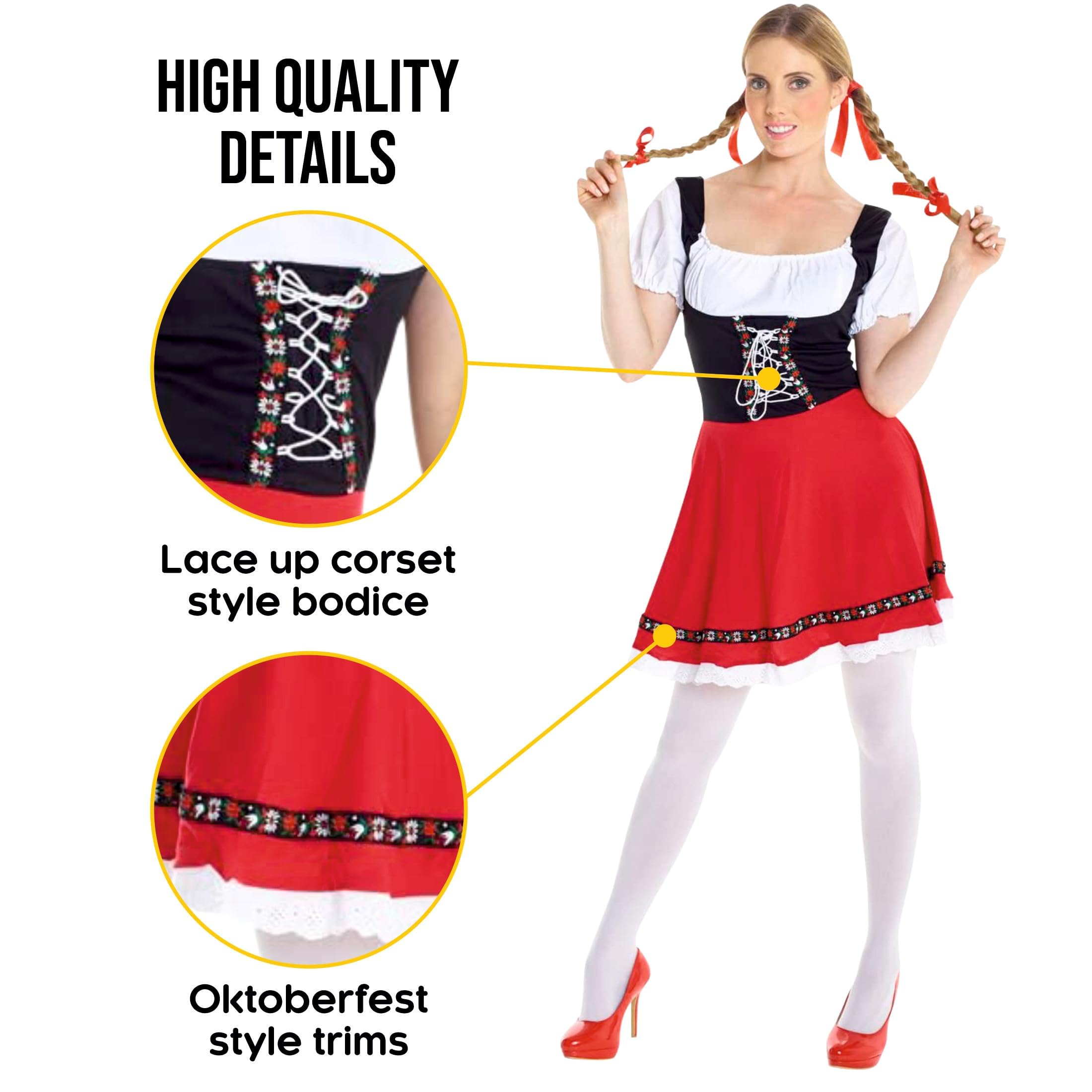 Morph Dirndl Dress for Women, Oktoberfest Costume, Traditional German Outfit, Lederhosen for Women, Festive Attire - Image 3