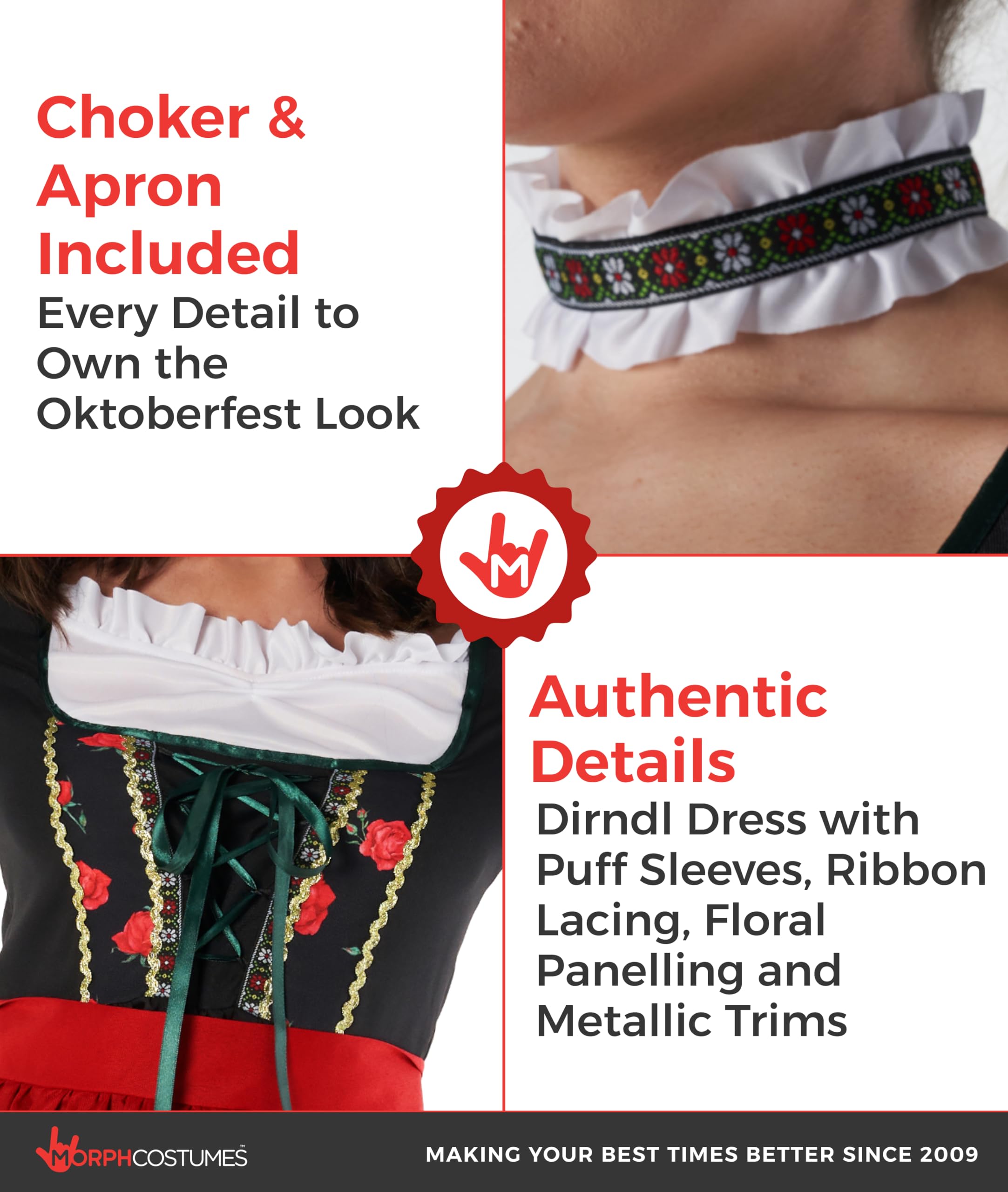 Morph Dirndl Dresses Women, Oktoberfest Outfits Women, October Festival Costume, Womens Lederhosen, Womens Halloween Costume - Image 3