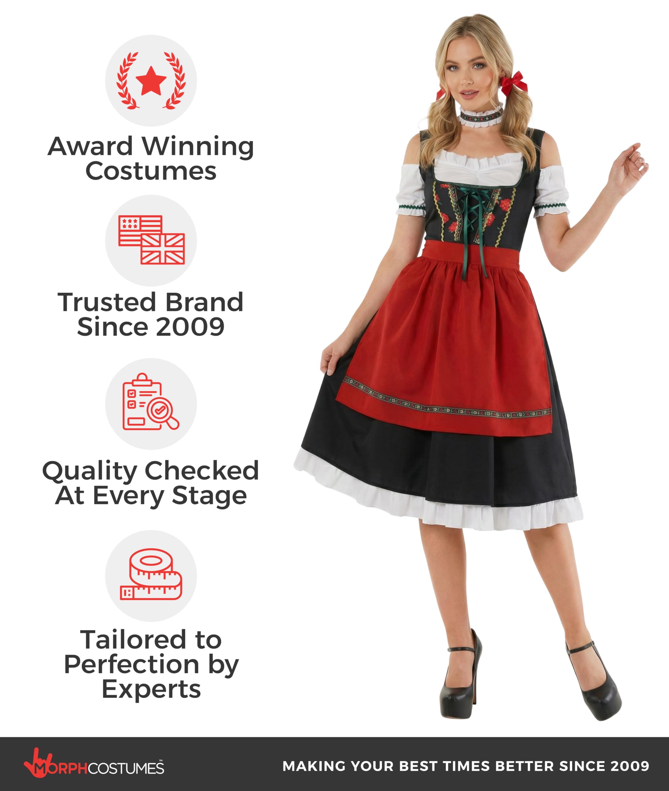Morph Dirndl Dresses Women, Oktoberfest Outfits Women, October Festival Costume, Womens Lederhosen, Womens Halloween Costume - Image 6