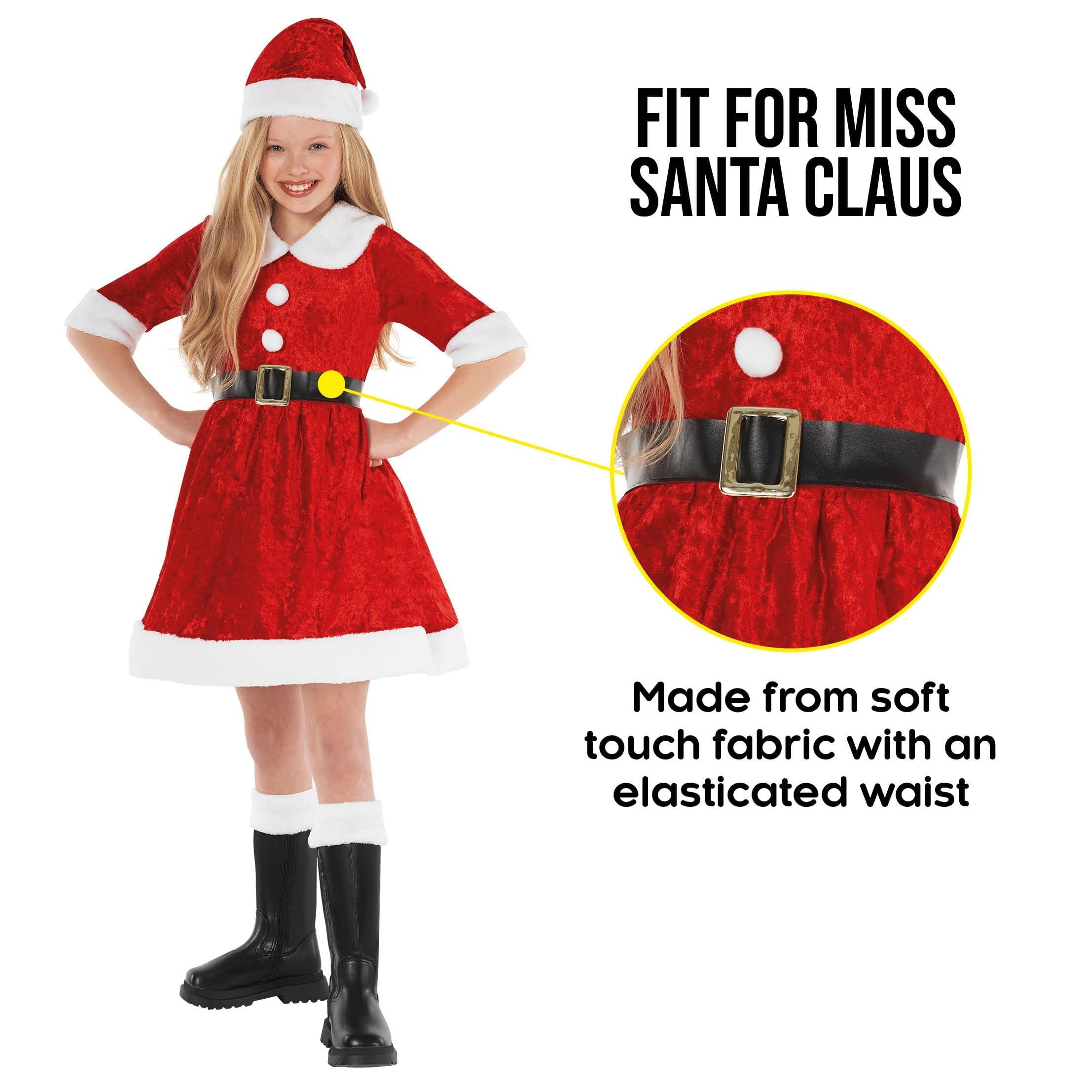 Morph Kids Santa Costume, Santa Costume For Kids, Mrs Claus Costumes Kid, Mrs Claus Dress, Girls Christmas Costumes - Image 3