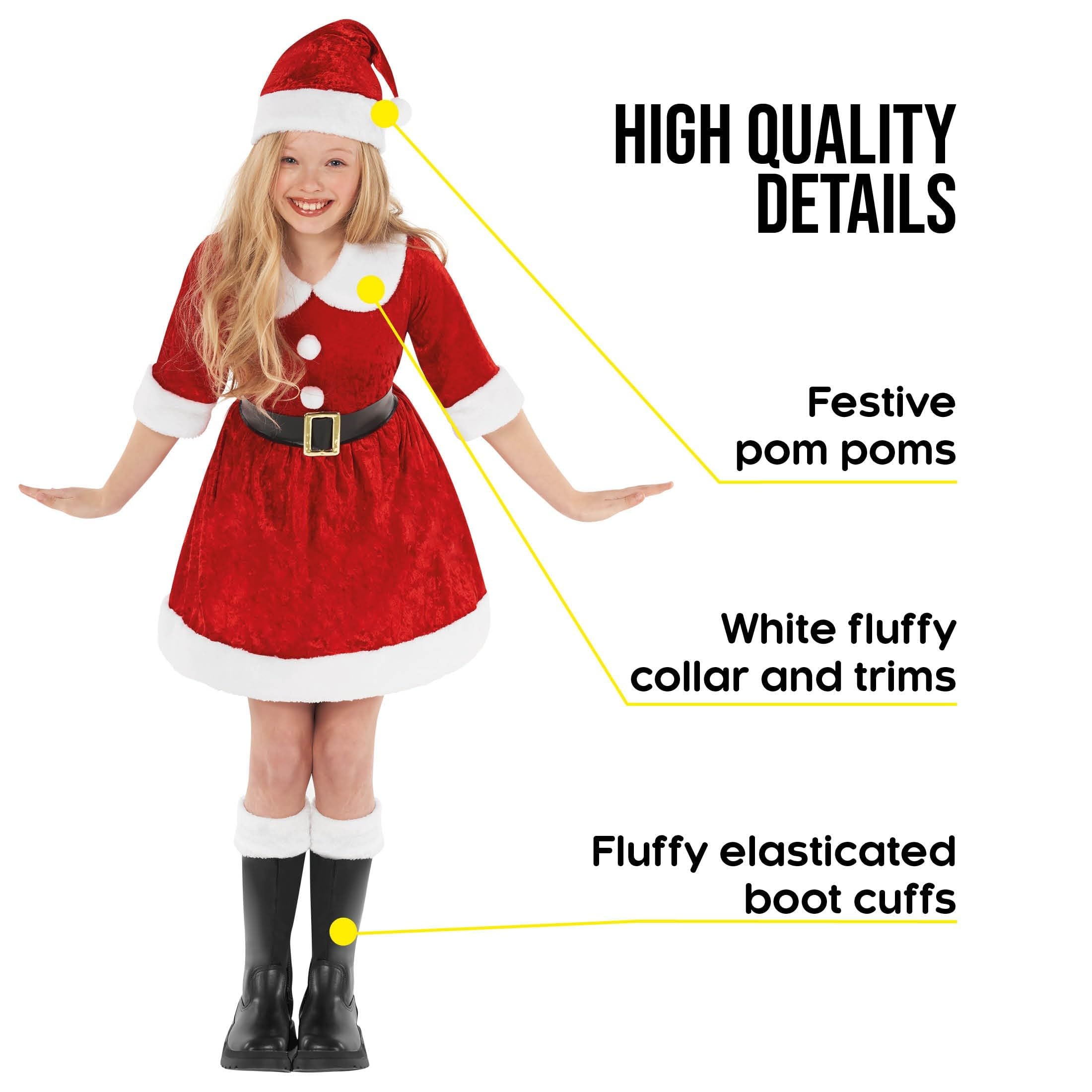 Morph Kids Santa Costume, Santa Costume For Kids, Mrs Claus Costumes Kid, Mrs Claus Dress, Girls Christmas Costumes - Image 4
