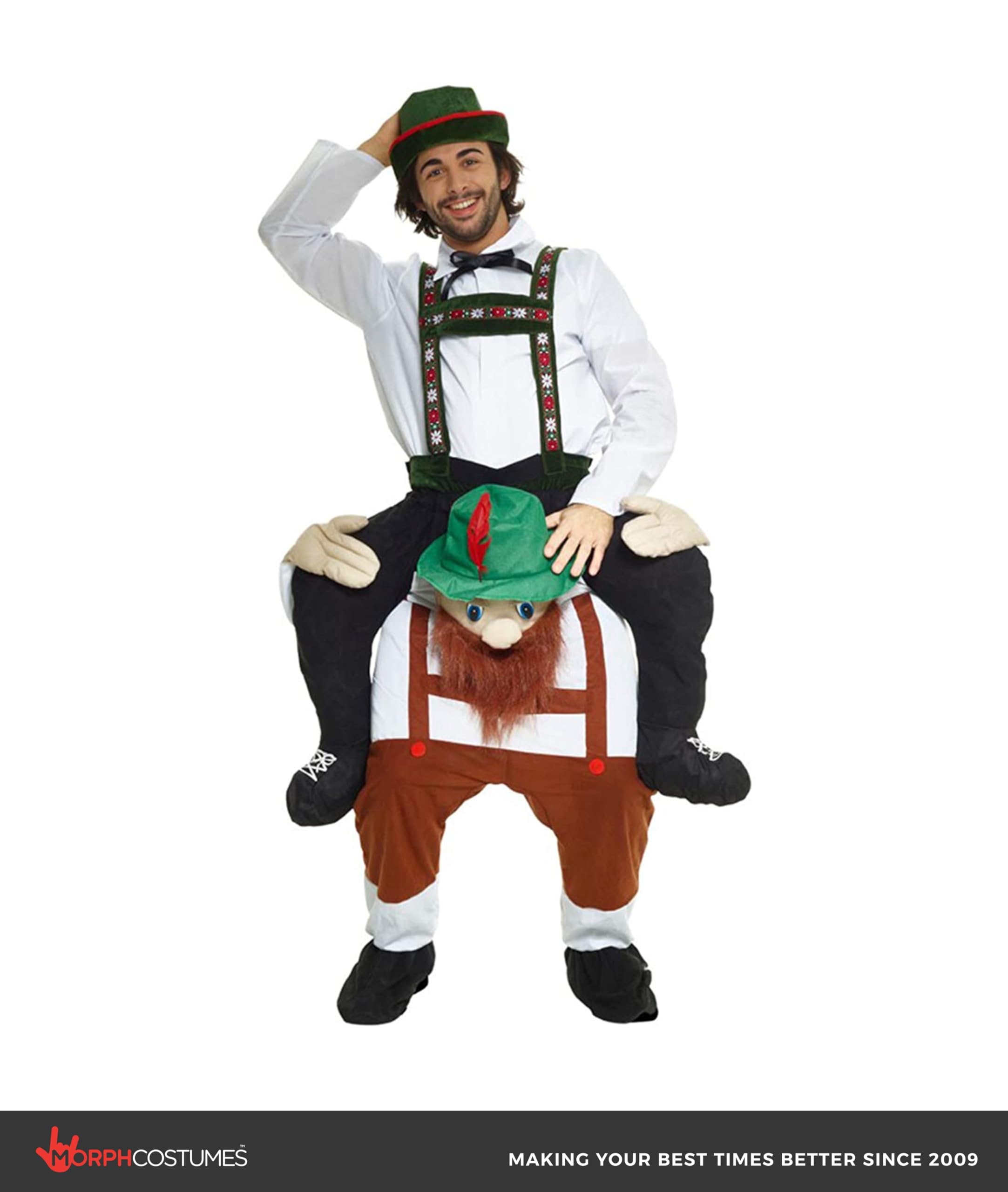 Morph Oktoberfest Costume for Men, German Beer Costume Men, Oktoberfest Piggyback Costume, Beer Halloween Costumes for Men - Image 3