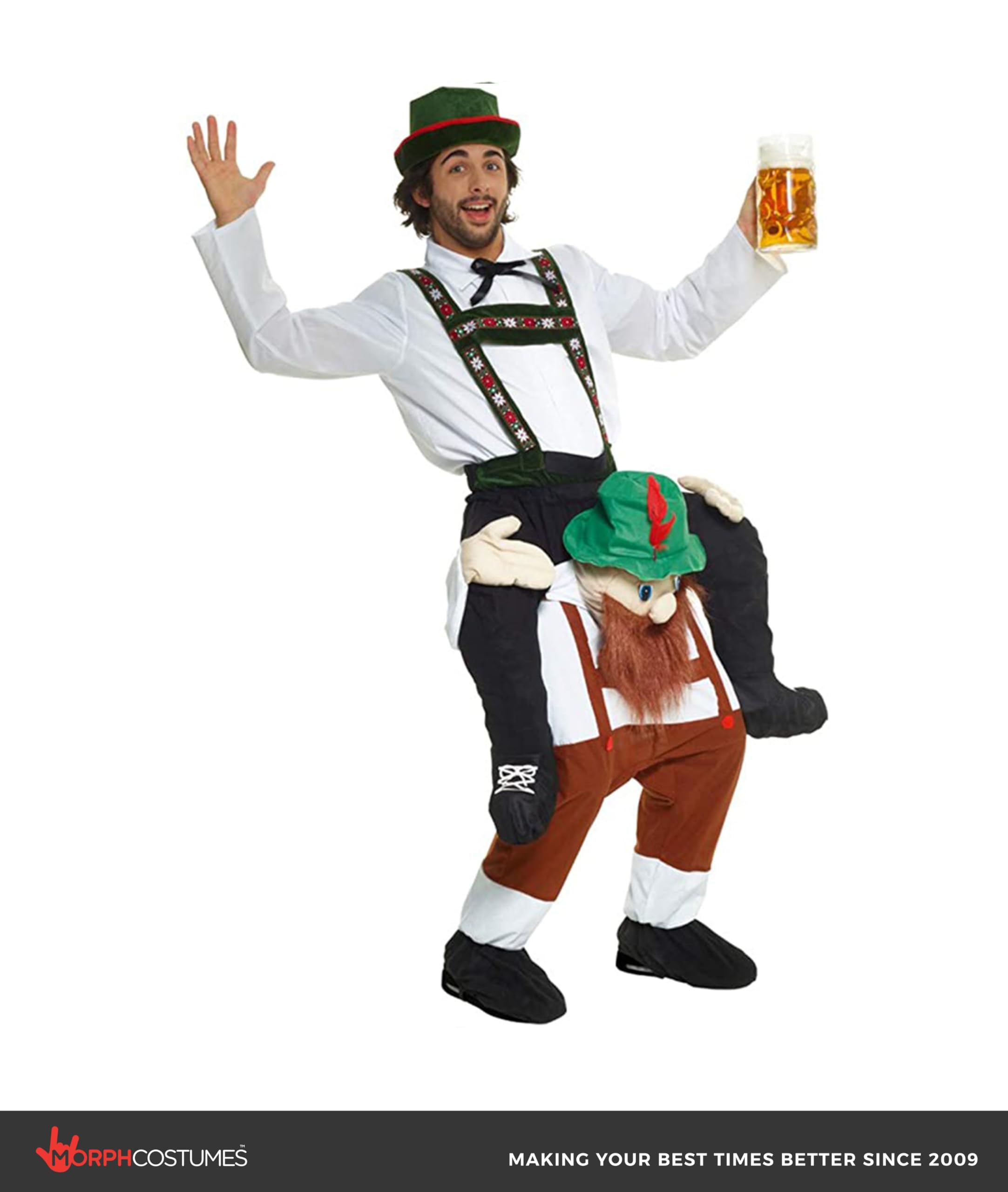 Morph Oktoberfest Costume for Men, German Beer Costume Men, Oktoberfest Piggyback Costume, Beer Halloween Costumes for Men - Image 5