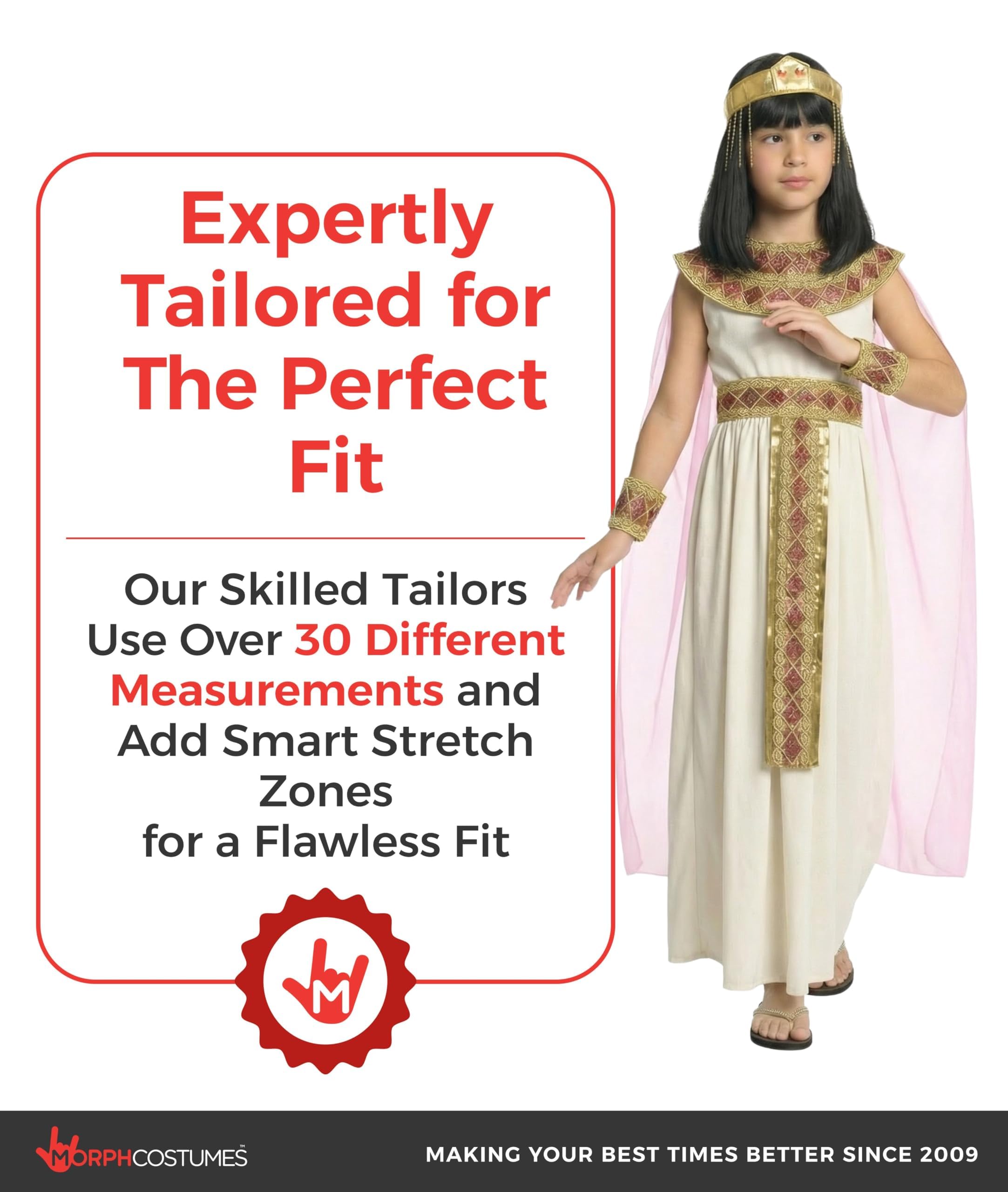 Morph Pink Cleopatra Costume for Girls, Egyptian Dress, Greek Goddess Costumes Kids, Cleopatra Costume Kids - Image 4