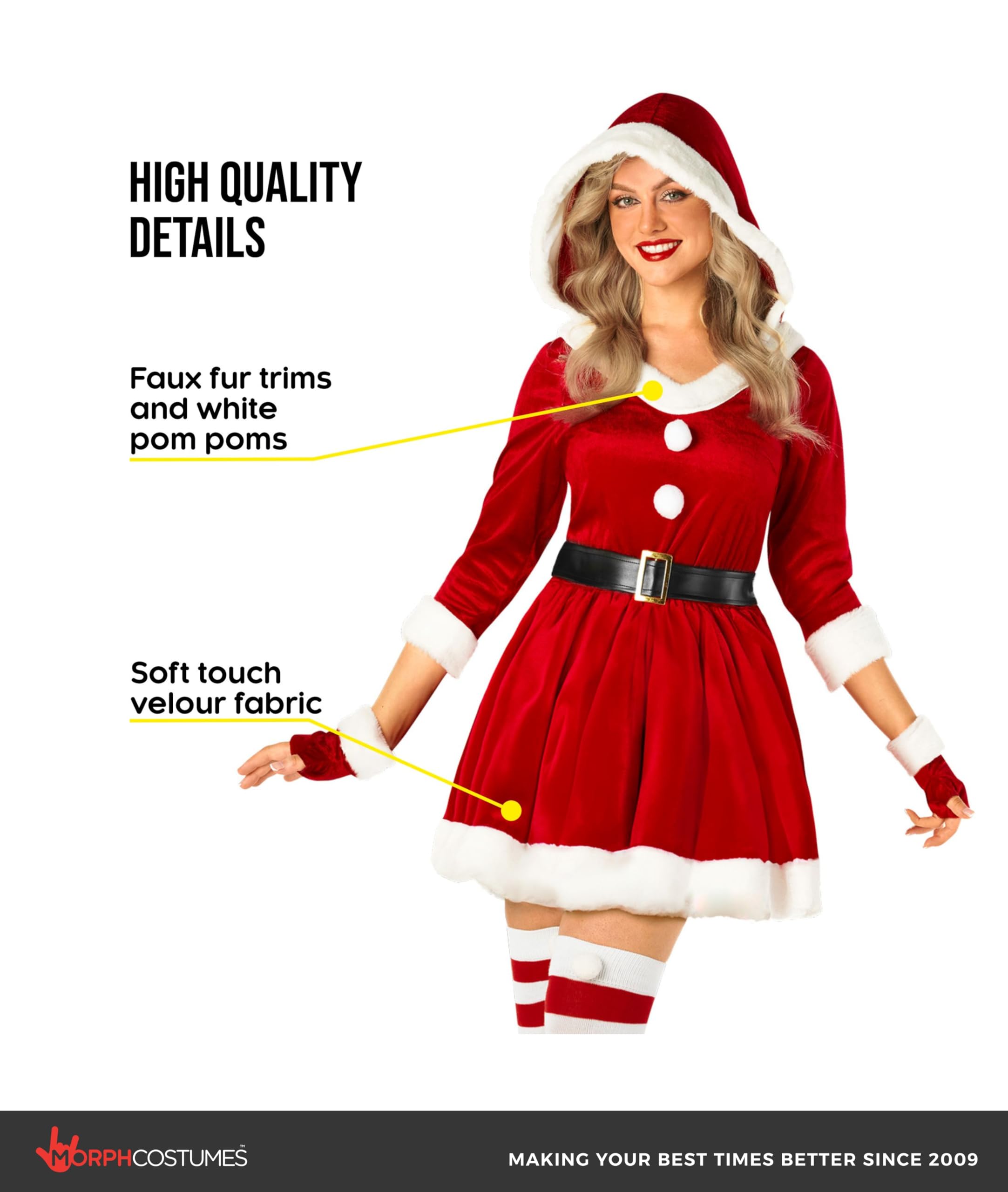 Morph Santa Womens Costume, Ms Claus Costume, Mrs Claus Costumes, Santa Suit Women, Plus Size Christmas Costumes For Women - Image 3