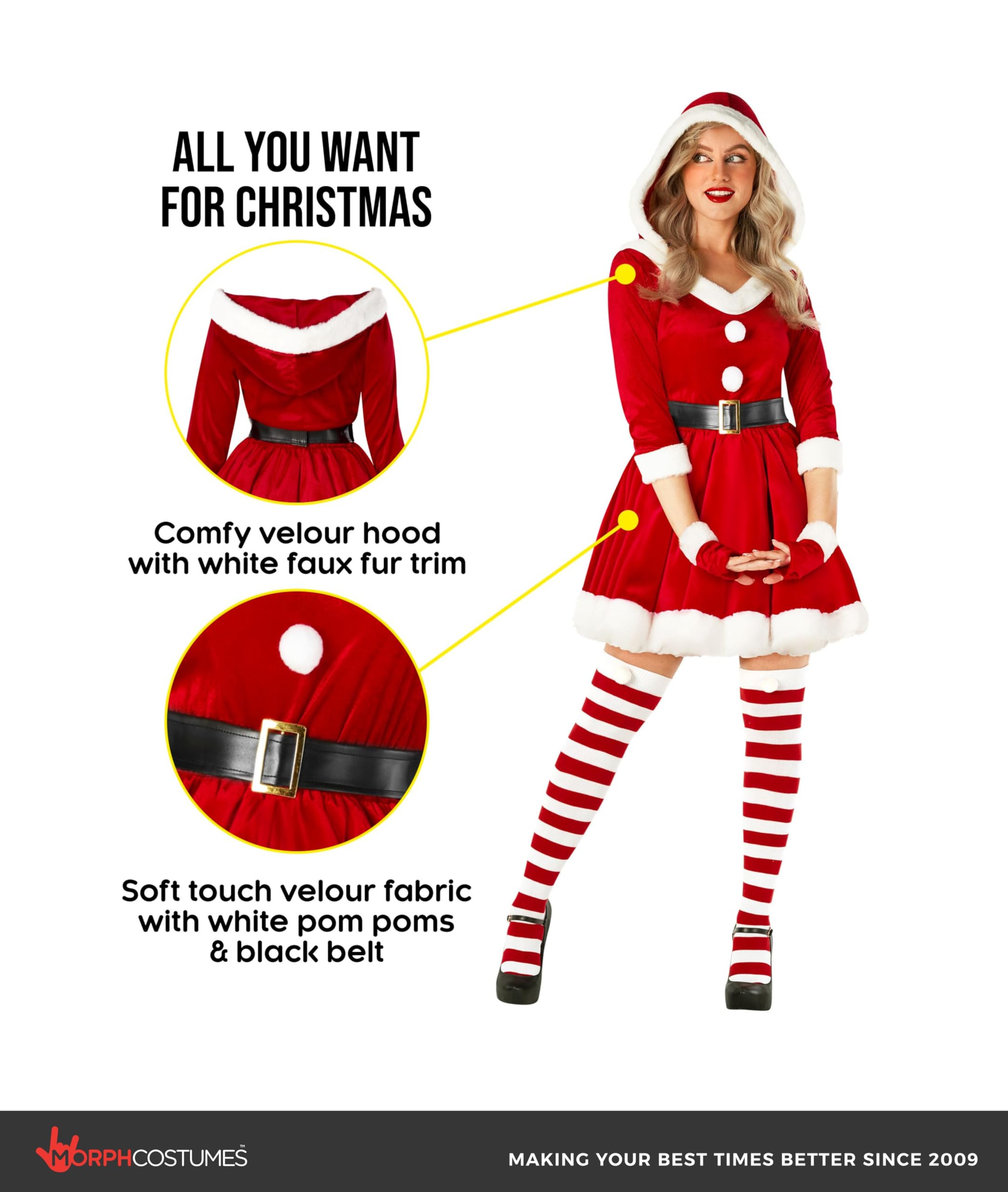 Morph Santa Womens Costume, Ms Claus Costume, Mrs Claus Costumes, Santa Suit Women, Plus Size Christmas Costumes For Women - Image 4