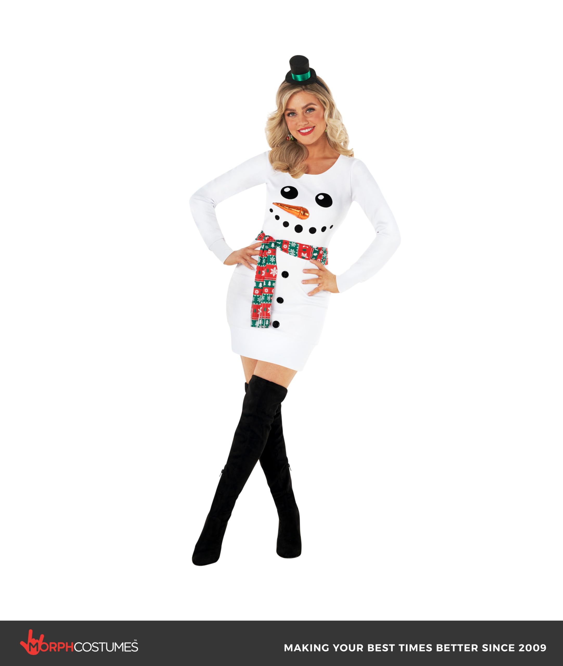 Morph Snowman Costume Women, Snowman Costume Adult, Snow Man Dress, Christmas Costumes For Women, Christmas Sweater Dress - Image 5