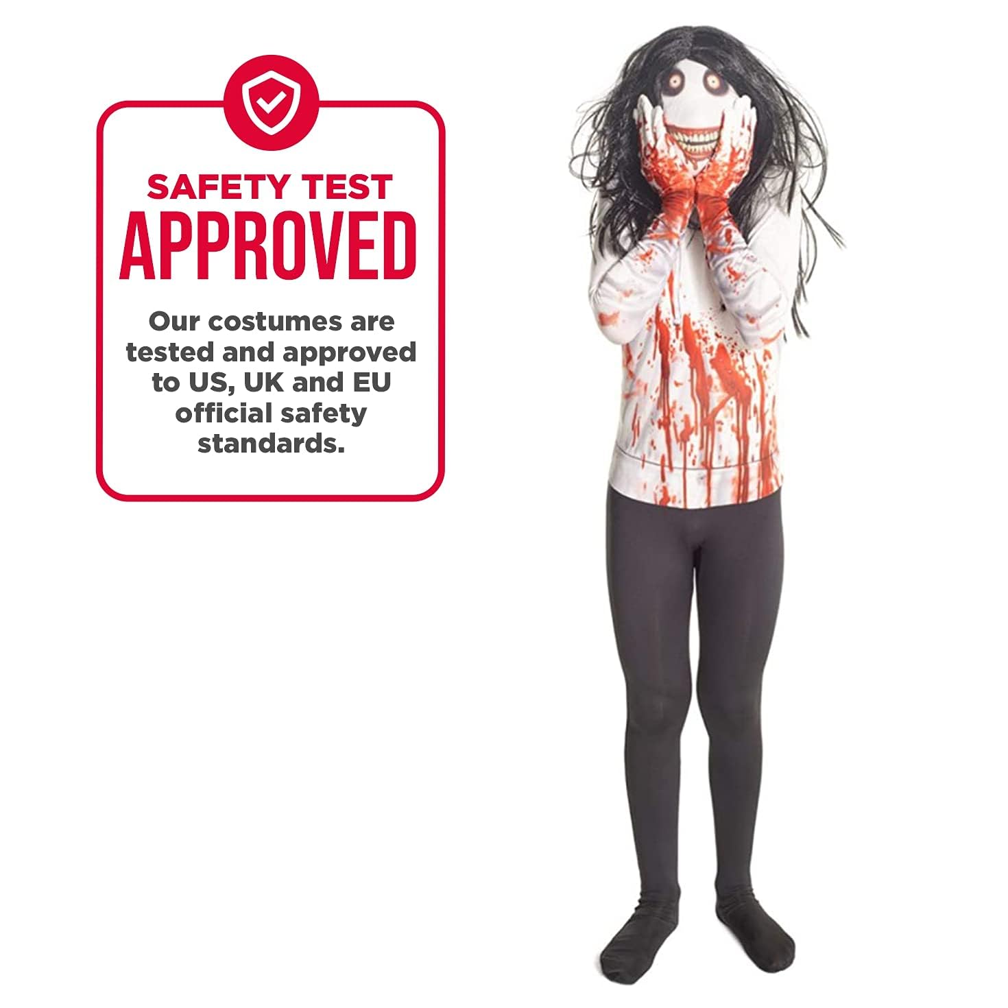 Morphsuits Jeff The Killer Costume for Kids, Scary Body Suit Costume, Scary Boys Costumes, Kids - Image 5