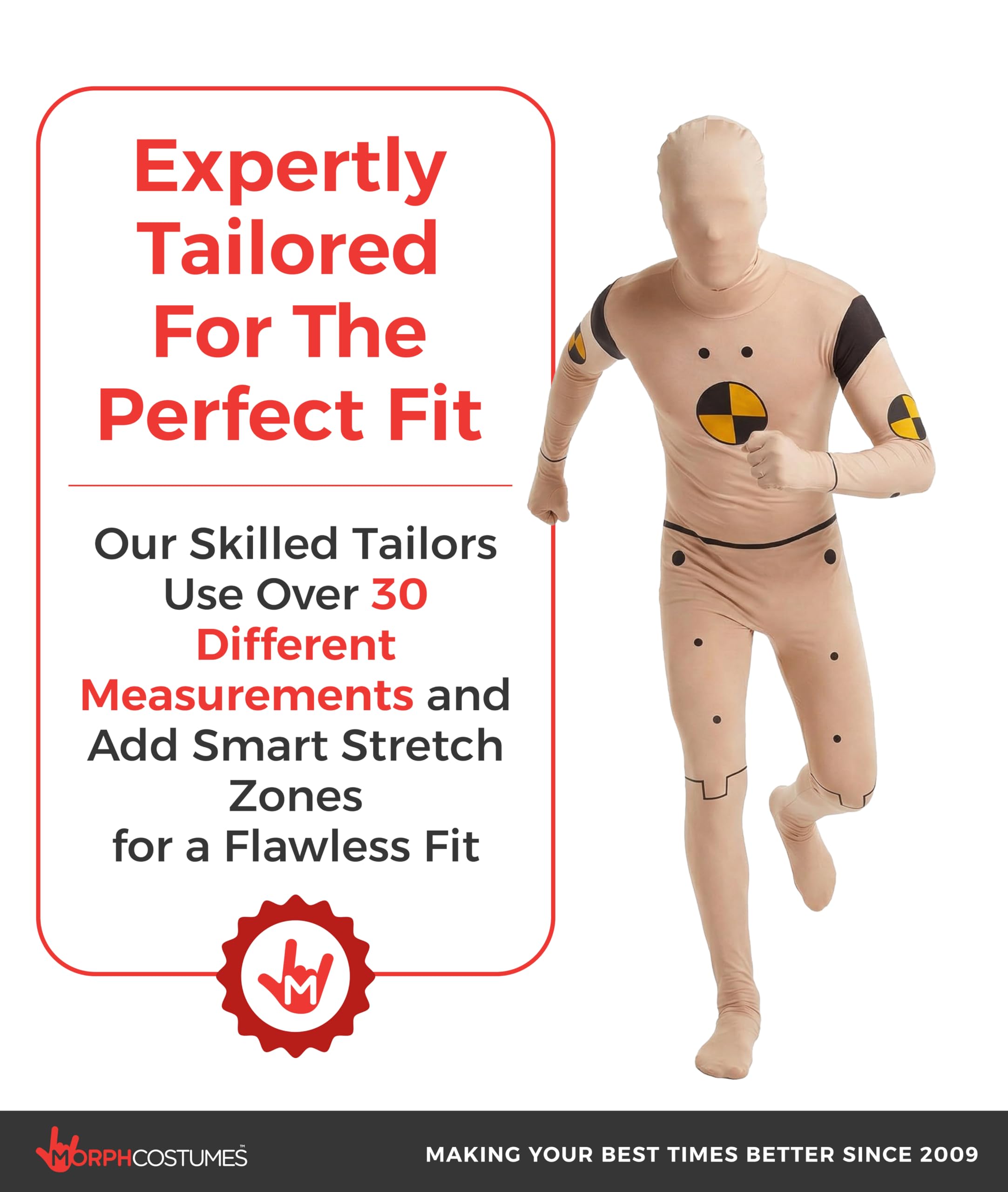 Morphsuits Kids Crash Test Dummy Fancy Dress Costume - Size Small 3'0" - 3'5" (91cm-104 cm) (Model: KPCRDS) - Image 3