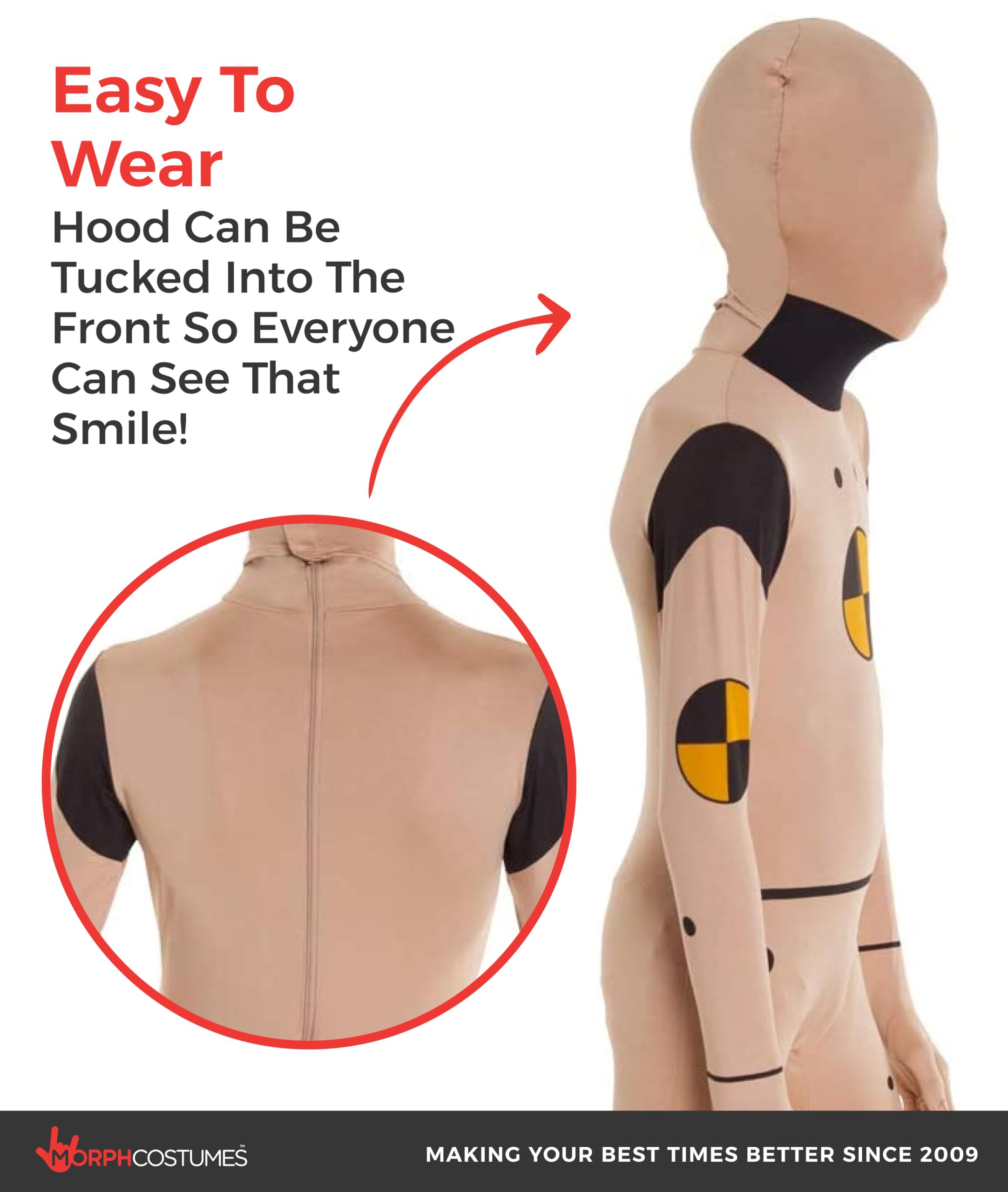 Morphsuits Kids Crash Test Dummy Fancy Dress Costume - Size Small 3'0" - 3'5" (91cm-104 cm) (Model: KPCRDS) - Image 4