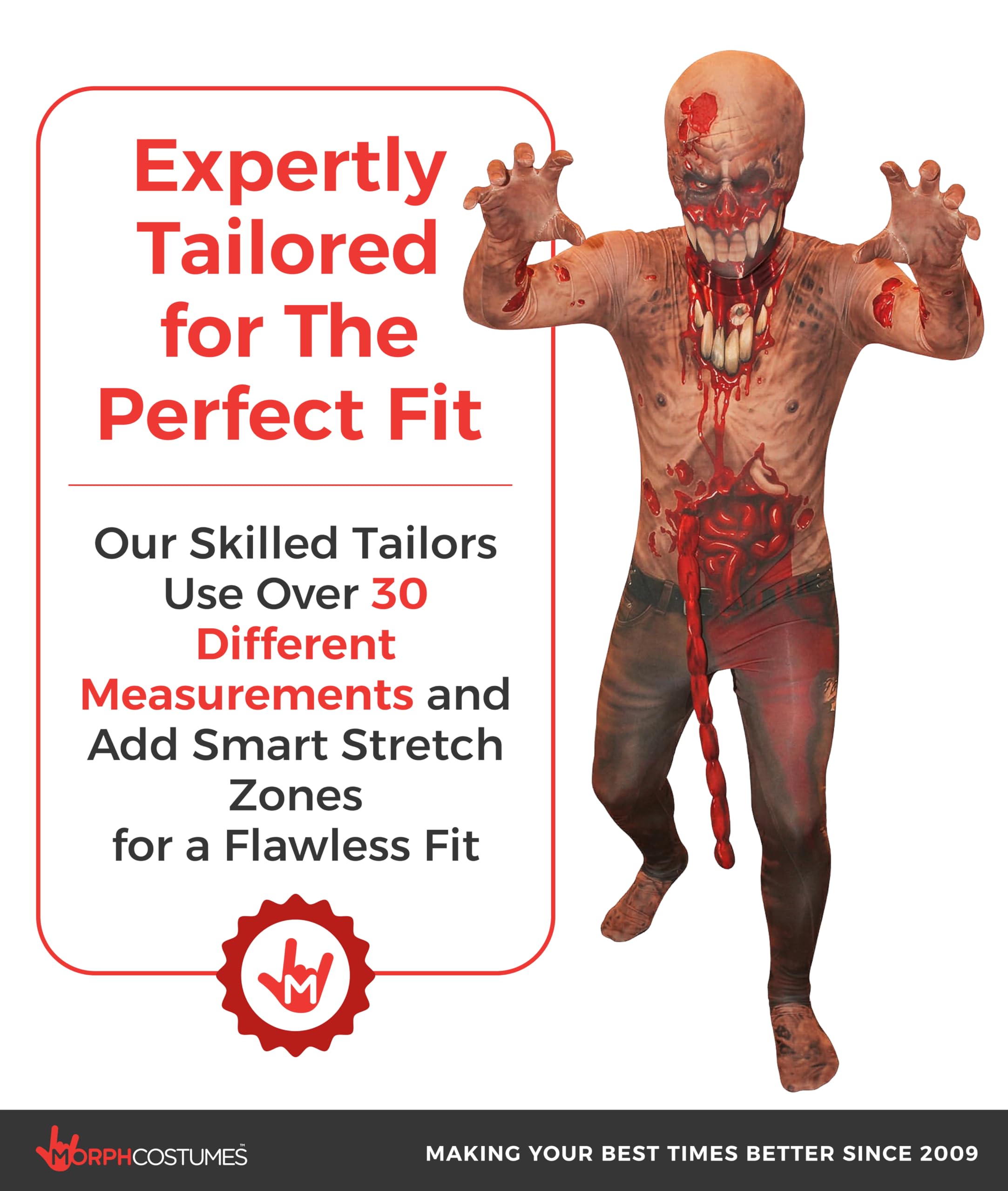 Morphsuits Kids Exploding Guts Zombie Monster Costume - Small 3'-3'5 / 6-8 Years - Image 3