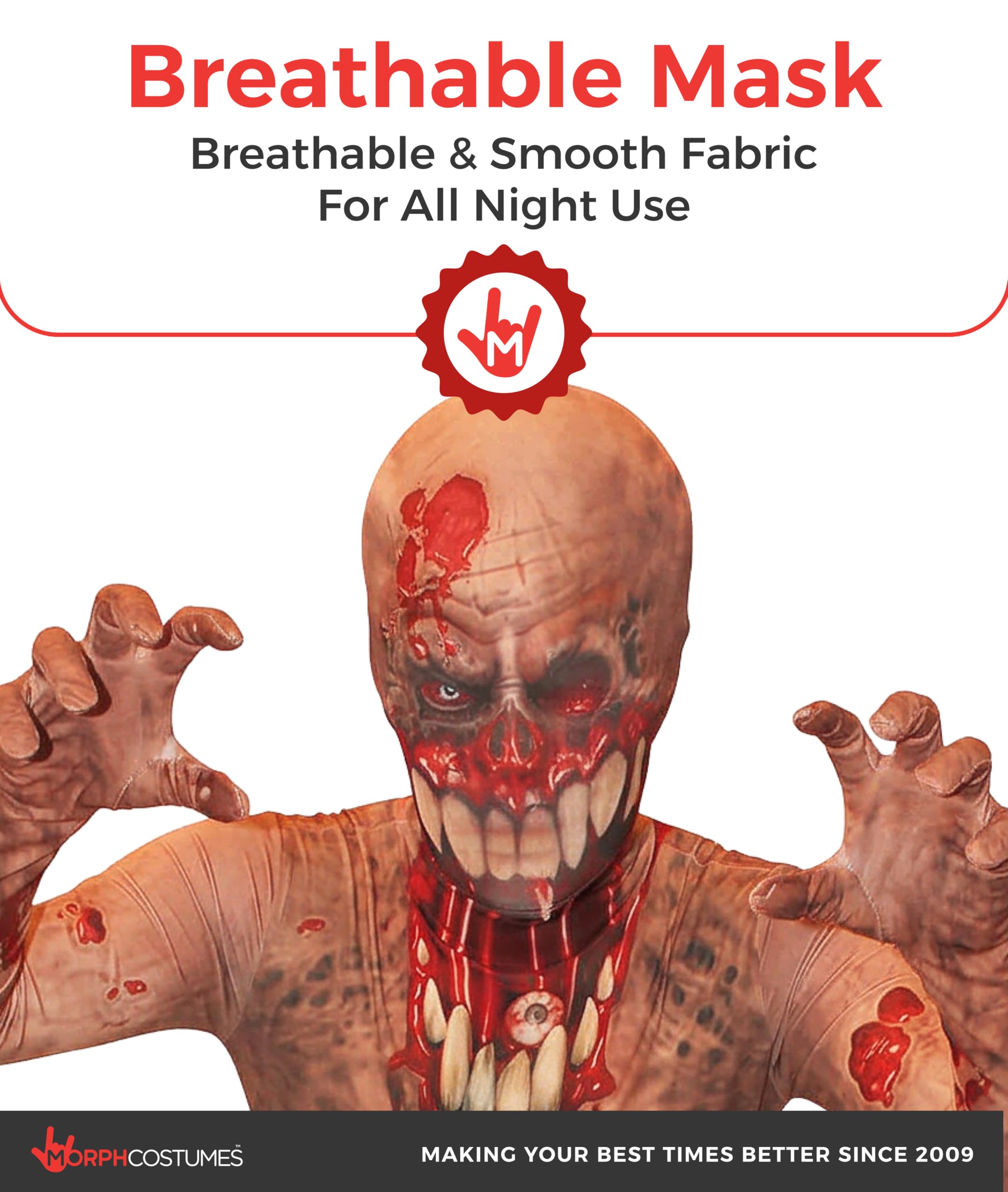 Morphsuits Kids Exploding Guts Zombie Monster Costume - Small 3'-3'5 / 6-8 Years - Image 4