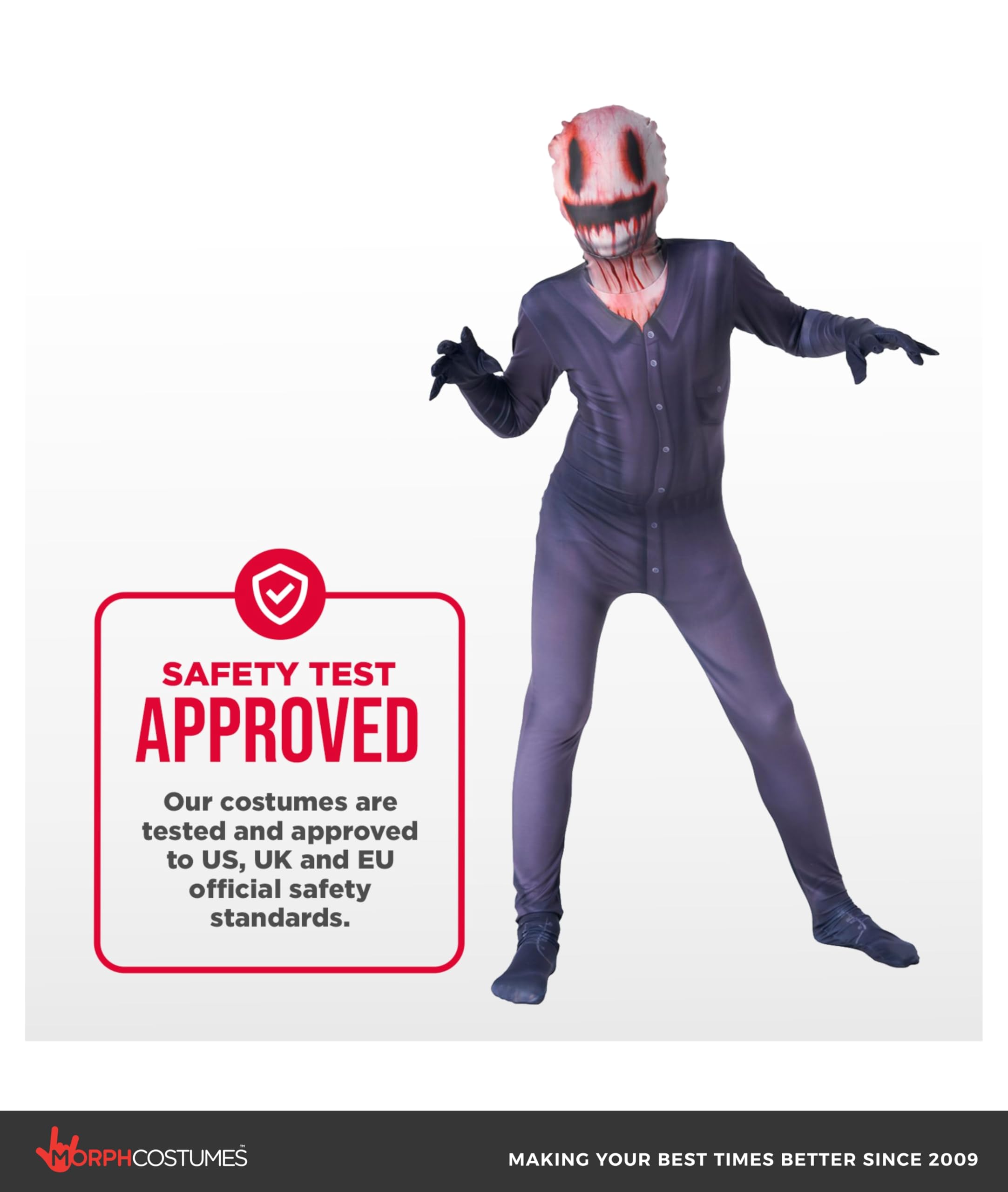 Morphsuits Kids The Smiler Morphsuit Urban Legend Scary Boys Halloween Costume Bodysuit Outfit - Image 3