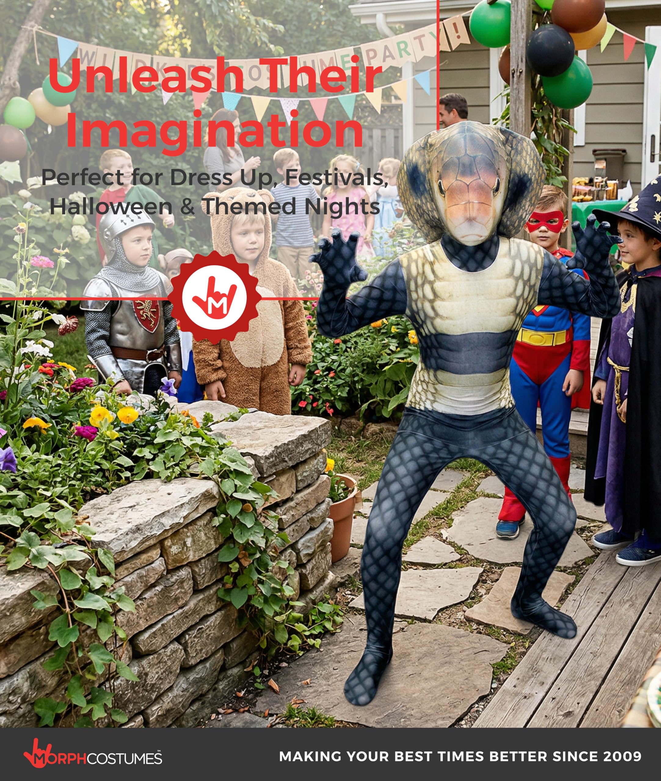 Morphsuits Morph Cobra Kids, Cobra Morph Suit, Kids Cobra Costume, Snake Costume Kids, King Cobra Costume Kids - Image 6